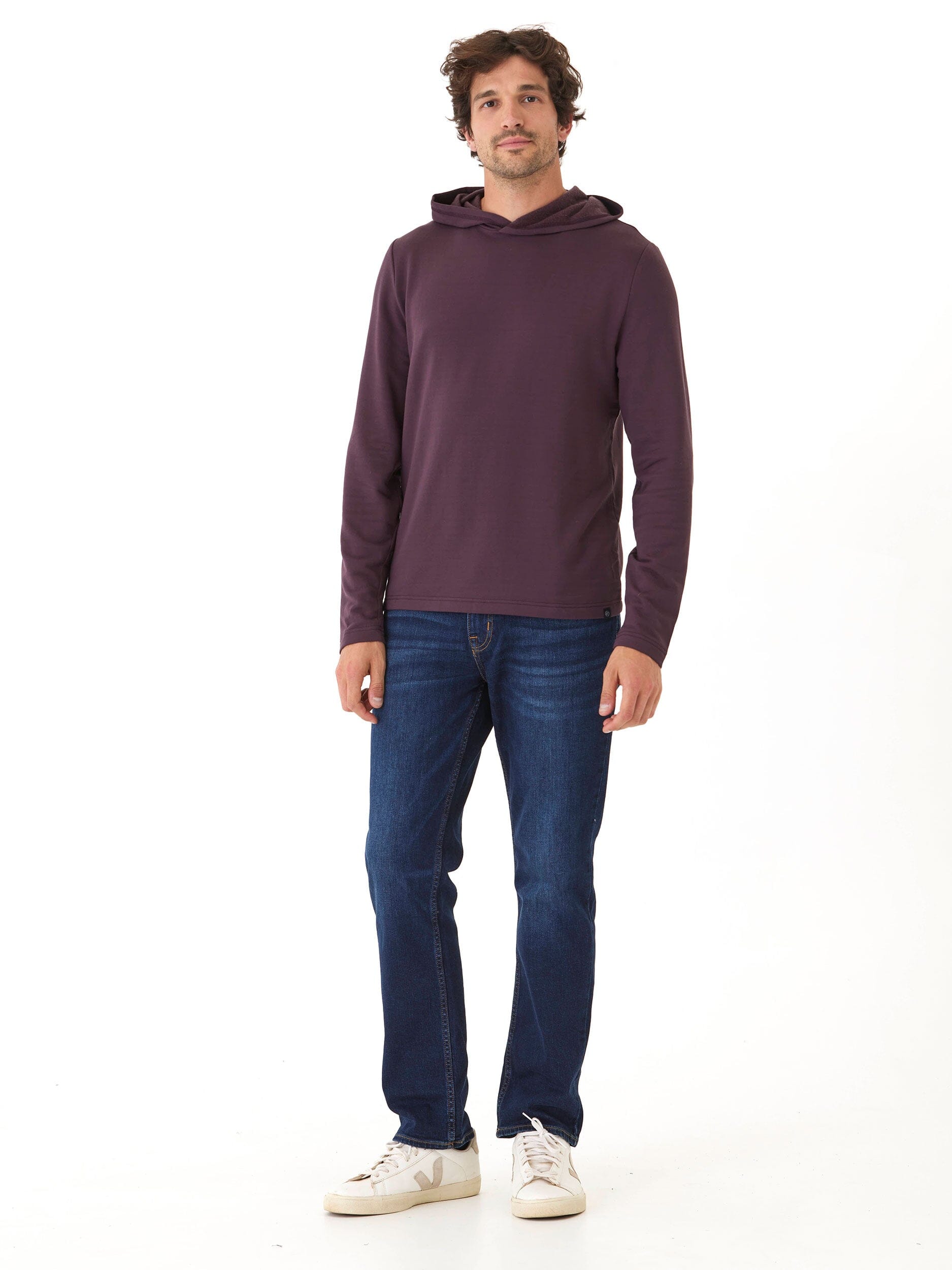Men's Core Feather Fleece Hoodie in Dark Purple