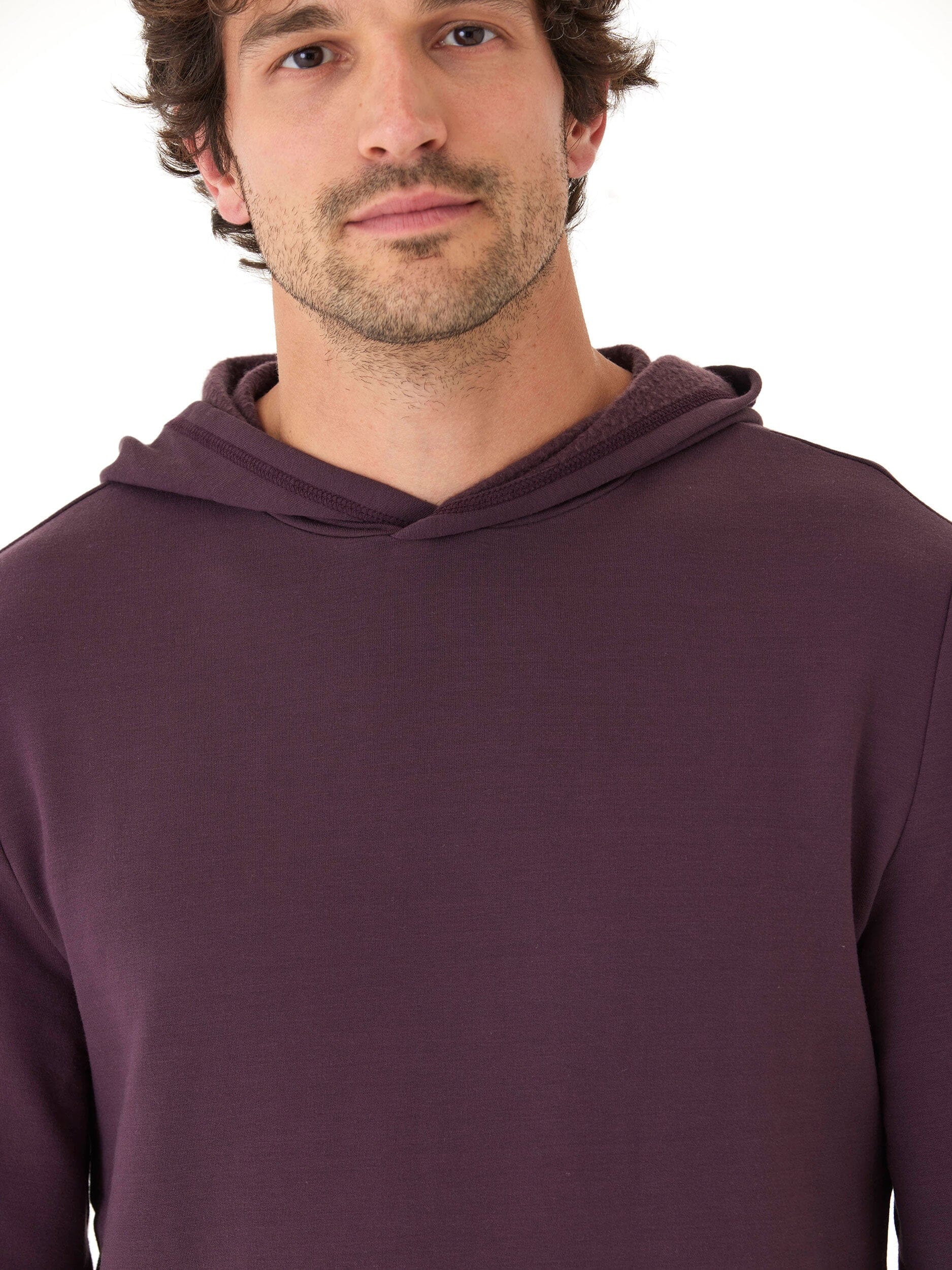 Men's Core Feather Fleece Hoodie in Dark Purple