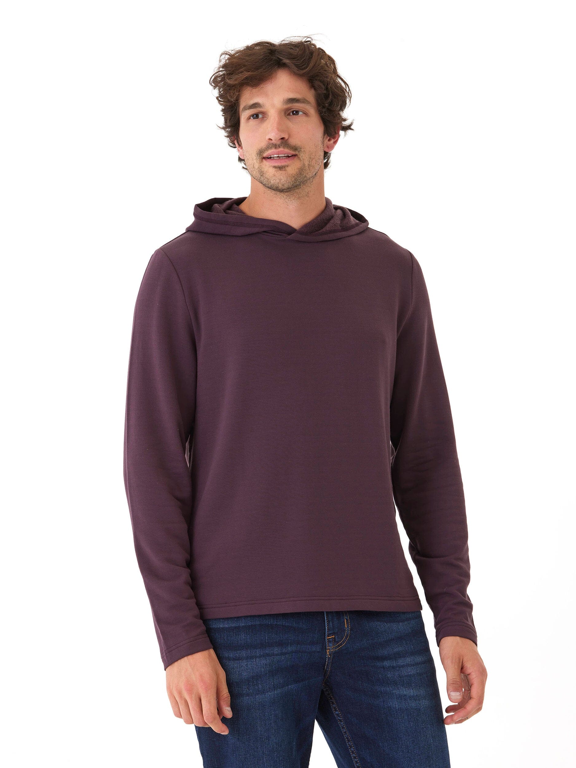 Men's Core Feather Fleece Hoodie in Dark Purple