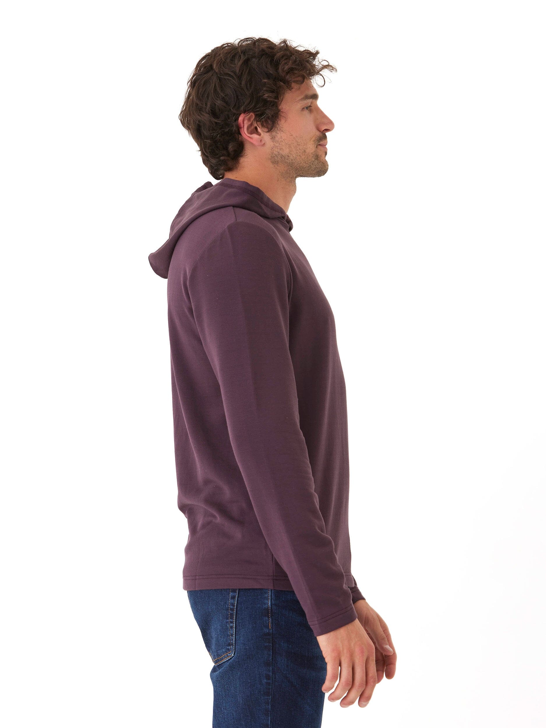 Men's Core Feather Fleece Hoodie in Dark Purple