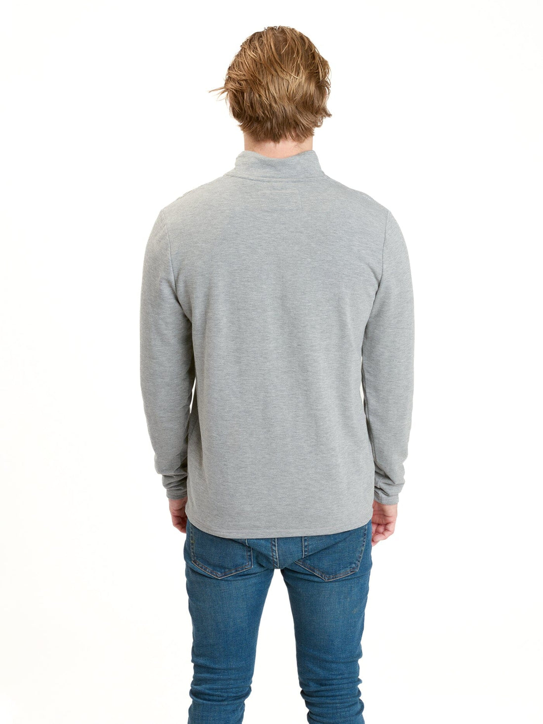 Men's Feather Fleece Quarter Zip Pullover in Heather Grey
