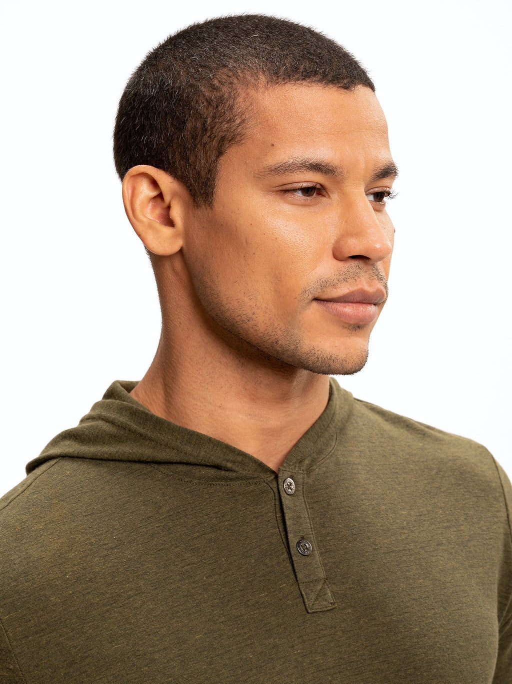 Baseline Long Sleeve Triblend Henley Hoodie for Men and Women