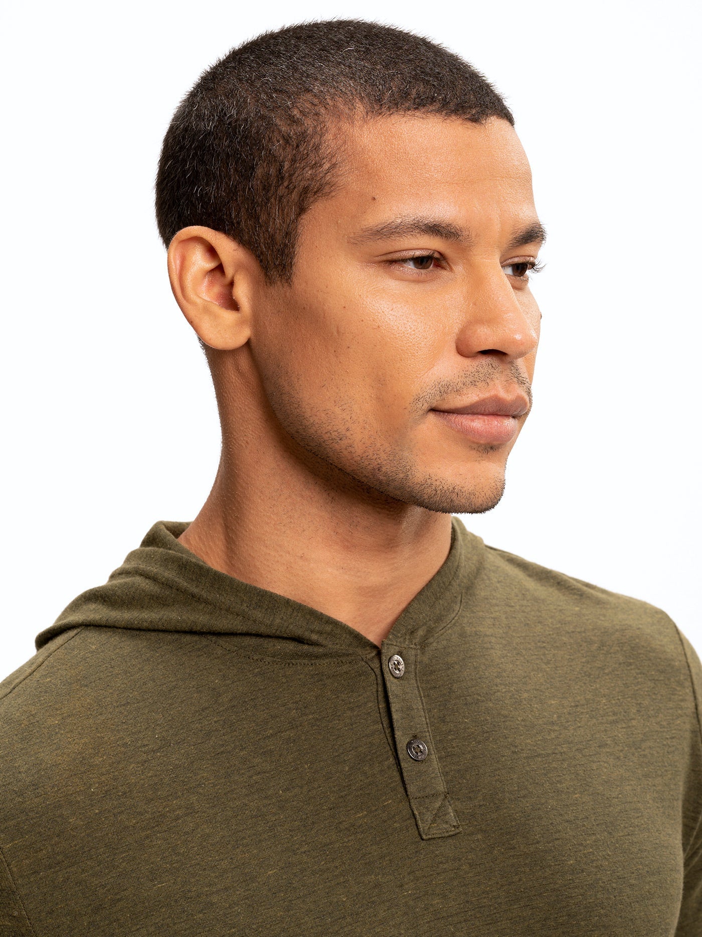 Baseline Long Sleeve Triblend Henley Hoodie for Men and Women