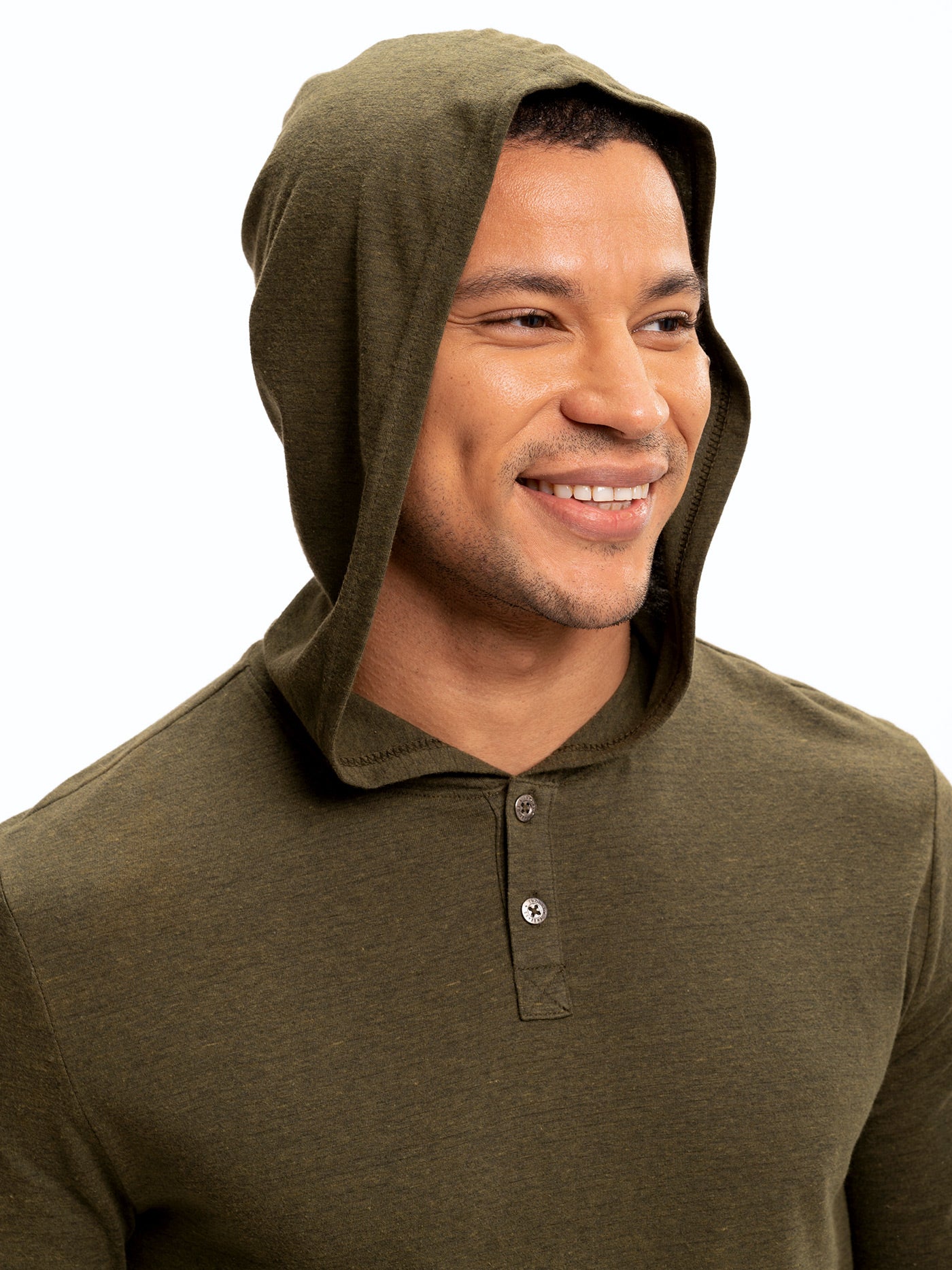 Baseline Long Sleeve Triblend Henley Hoodie for Men and Women