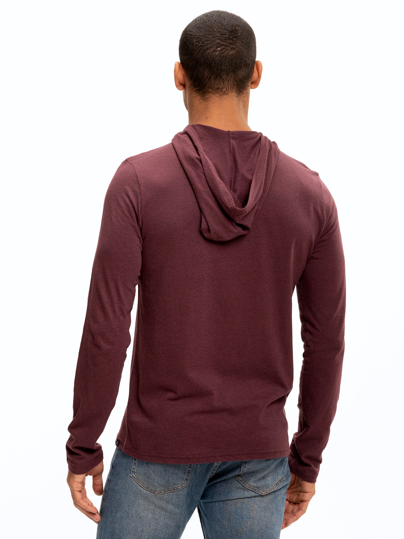 Baseline Long Sleeve Triblend Henley Hoodie for Men and Women