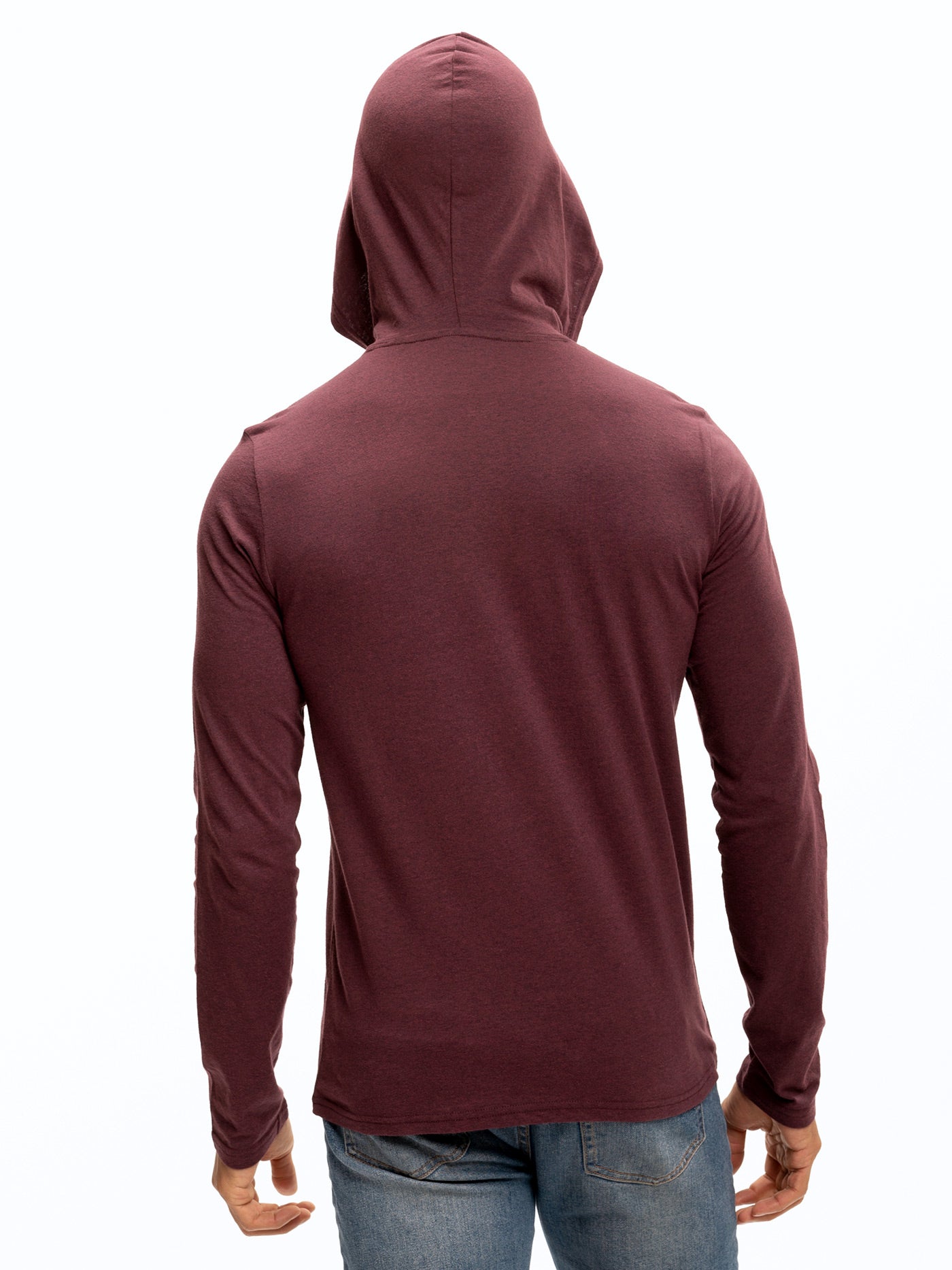 Baseline Long Sleeve Triblend Henley Hoodie for Men and Women