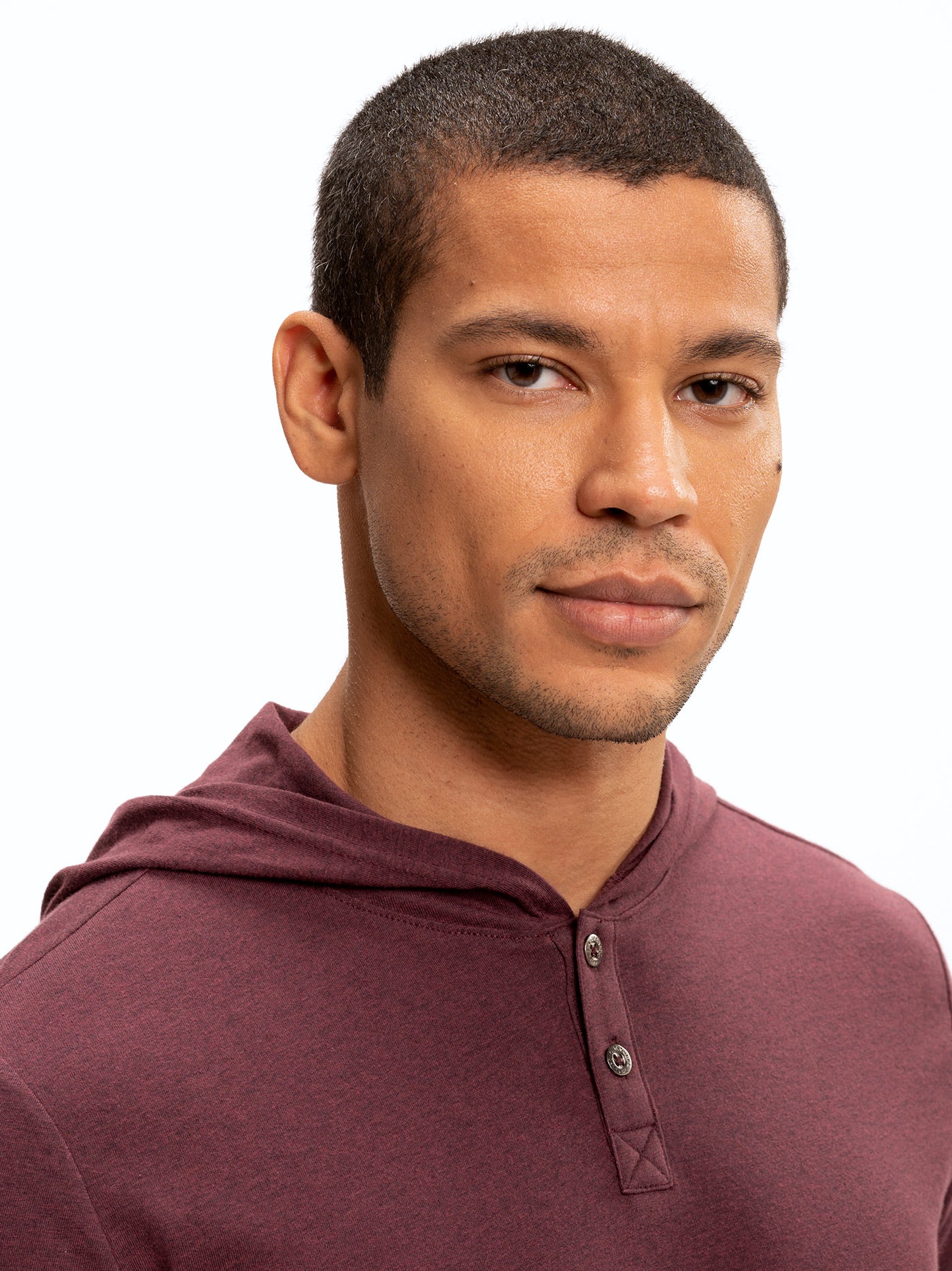 Baseline Long Sleeve Triblend Henley Hoodie for Men and Women