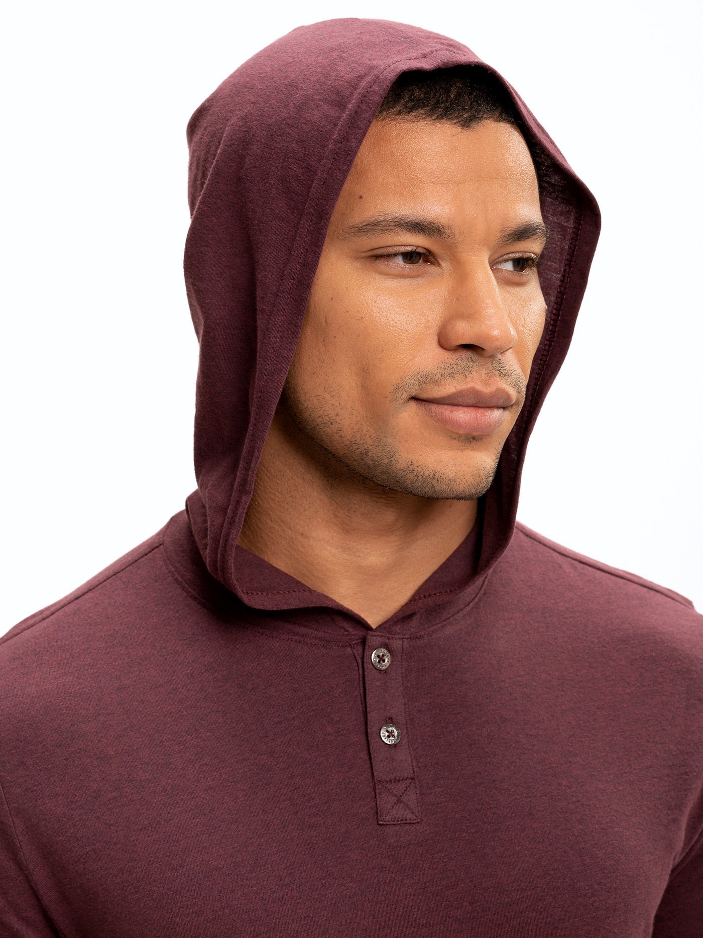 Baseline Long Sleeve Triblend Henley Hoodie for Men and Women