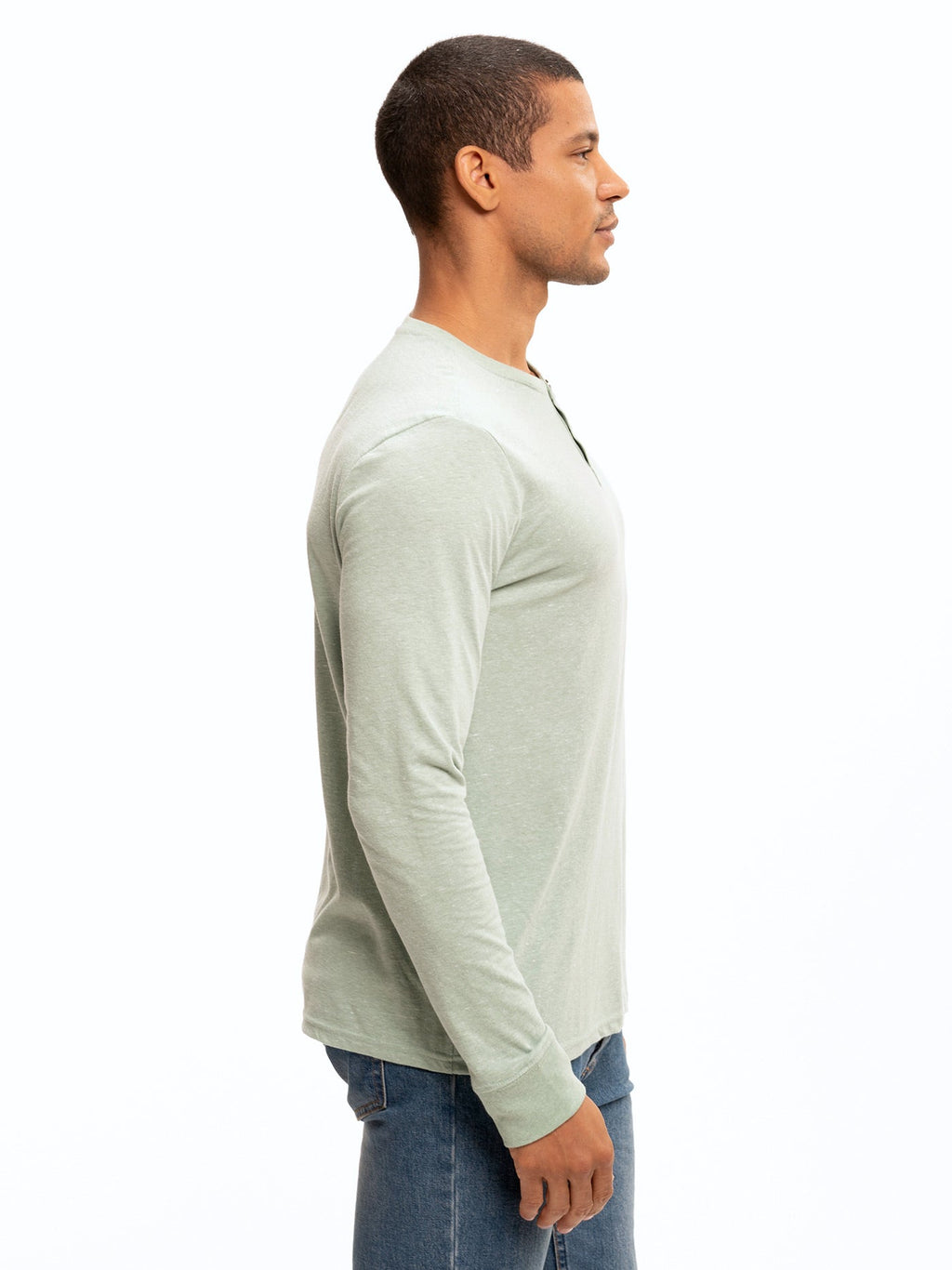 Baseline Long Sleeve Triblend Henley: Minimalist Casual Knit Top