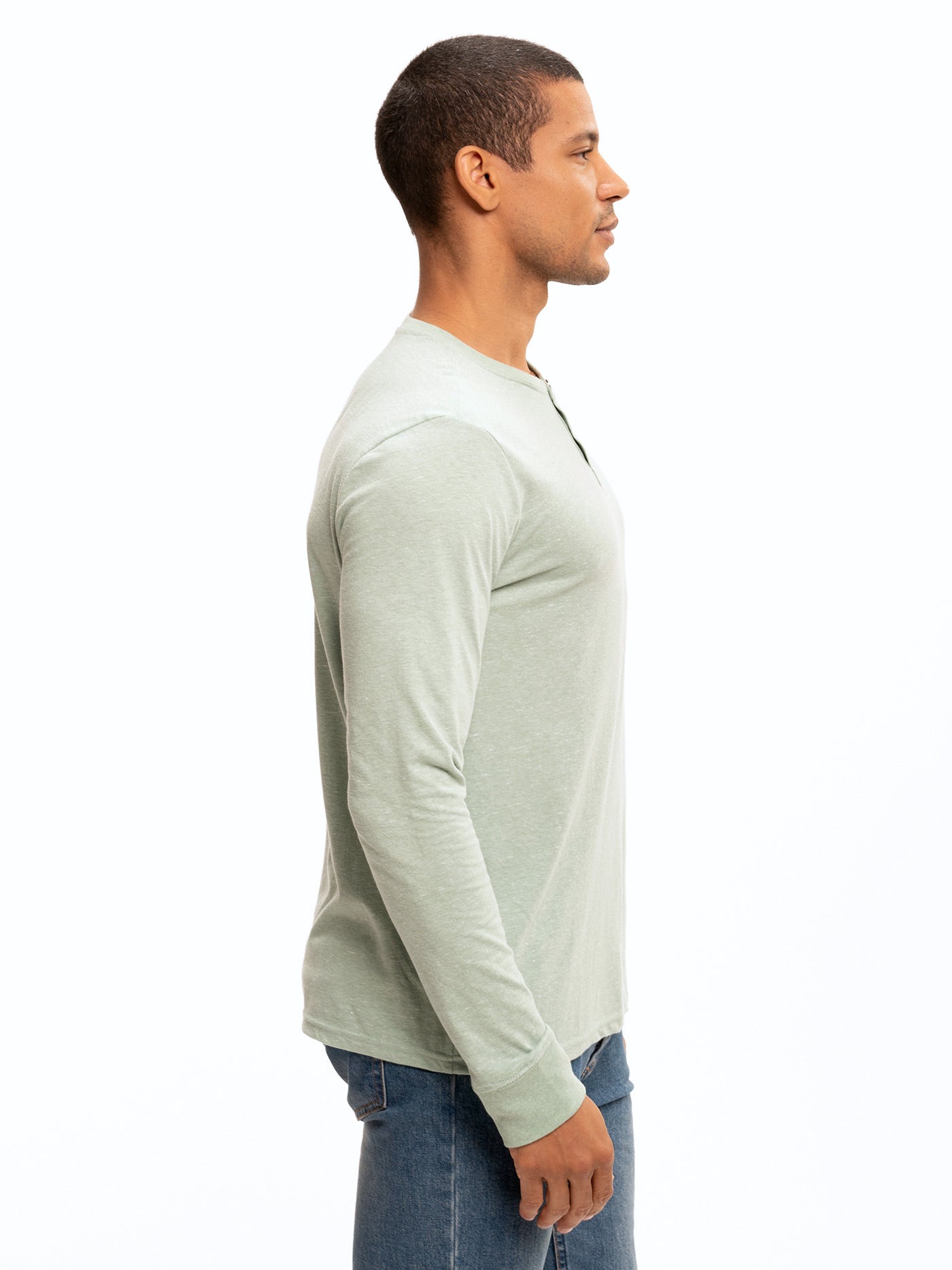 Baseline Long Sleeve Triblend Henley: Minimalist Casual Knit Top