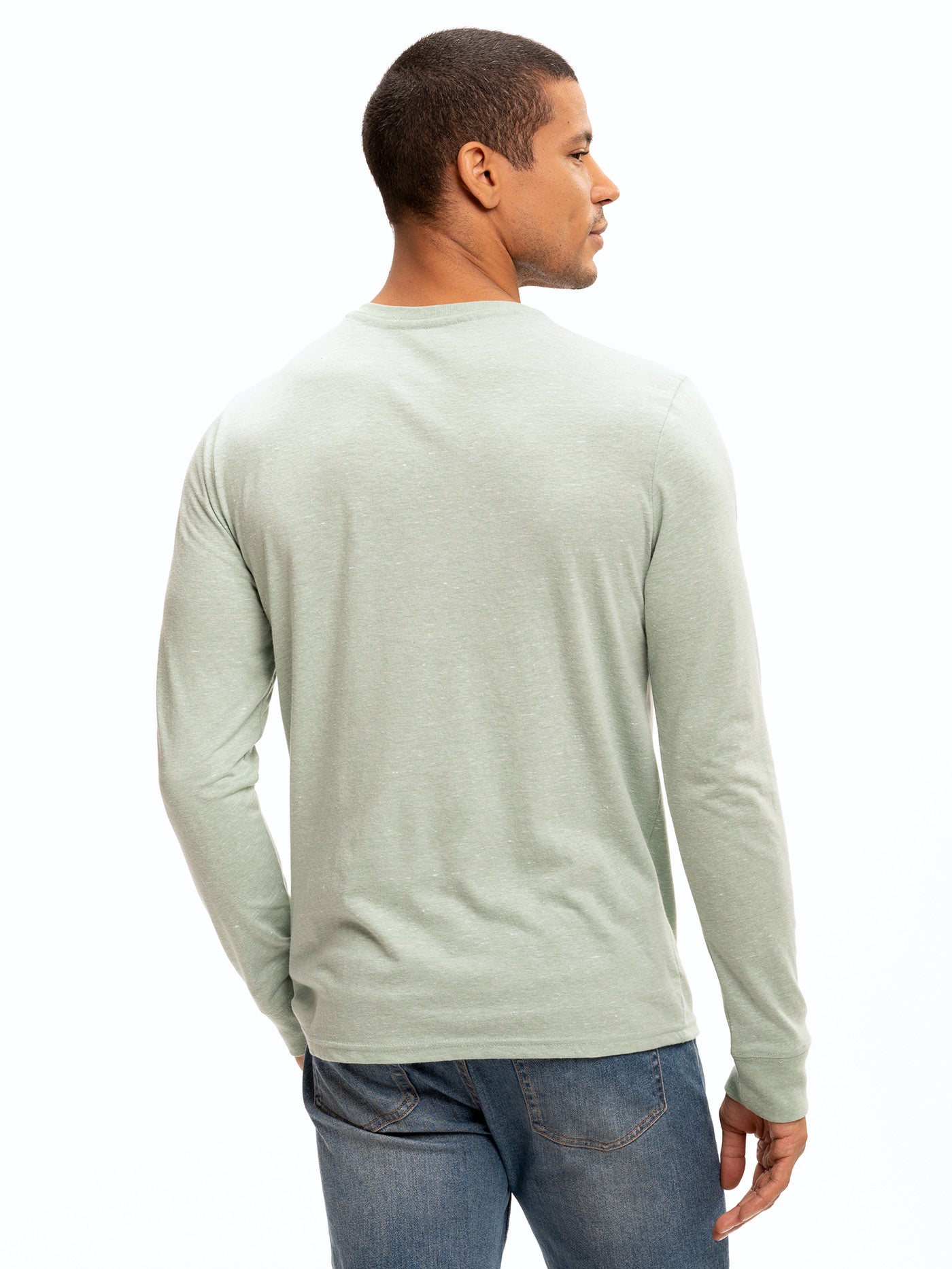 Baseline Long Sleeve Triblend Henley: Minimalist Casual Knit Top