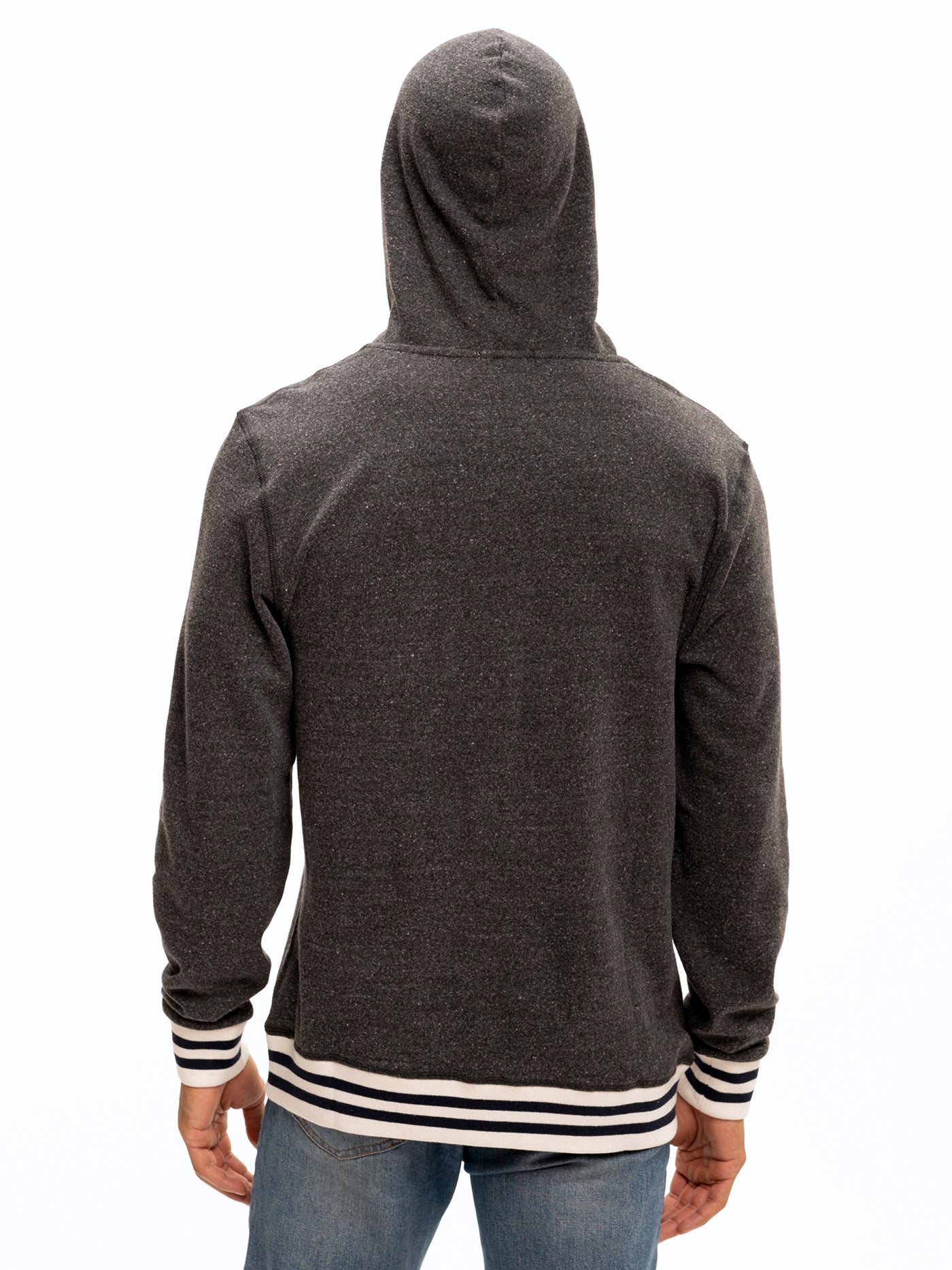 Tyson Contrast Rib Pullover Hoodie with Collegiate Detail