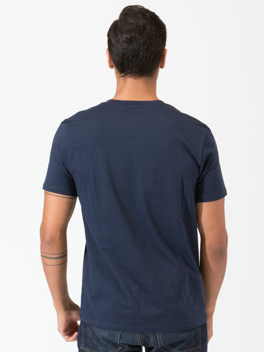 Men's Invincible V-Neck T-Shirt: Liquid-Repellent Navy Blue Tee