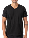 Men's Invincible Short Sleeve V-Neck in black made from organic cotton.