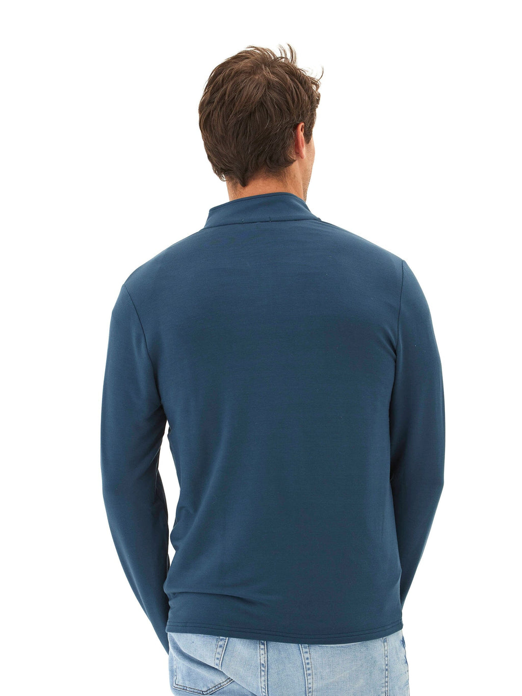 Modal Terry Quarter Zip Mock Neck Pullover for Everyday Comfort