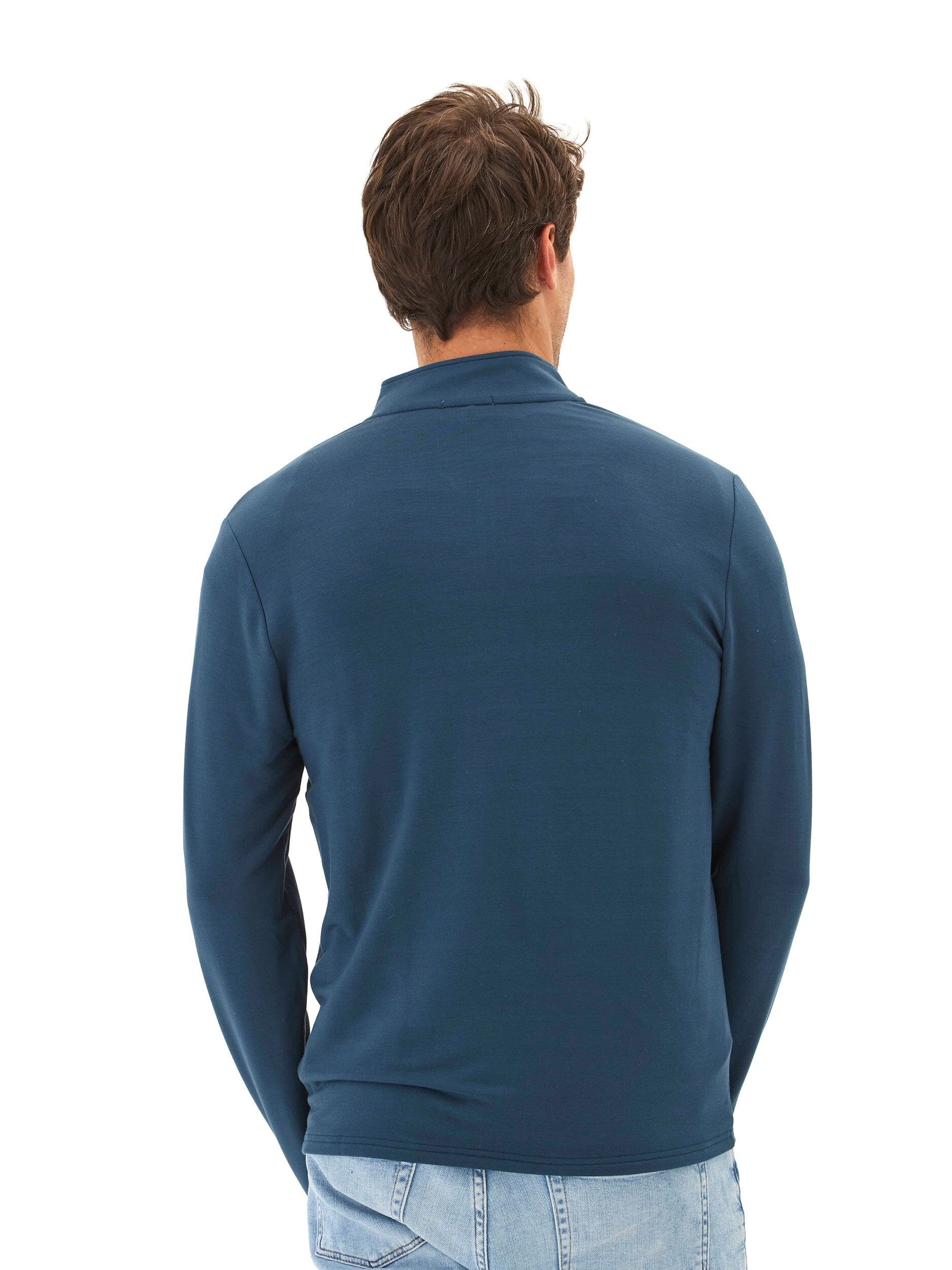 Modal Terry Quarter Zip Mock Neck Pullover for Everyday Comfort