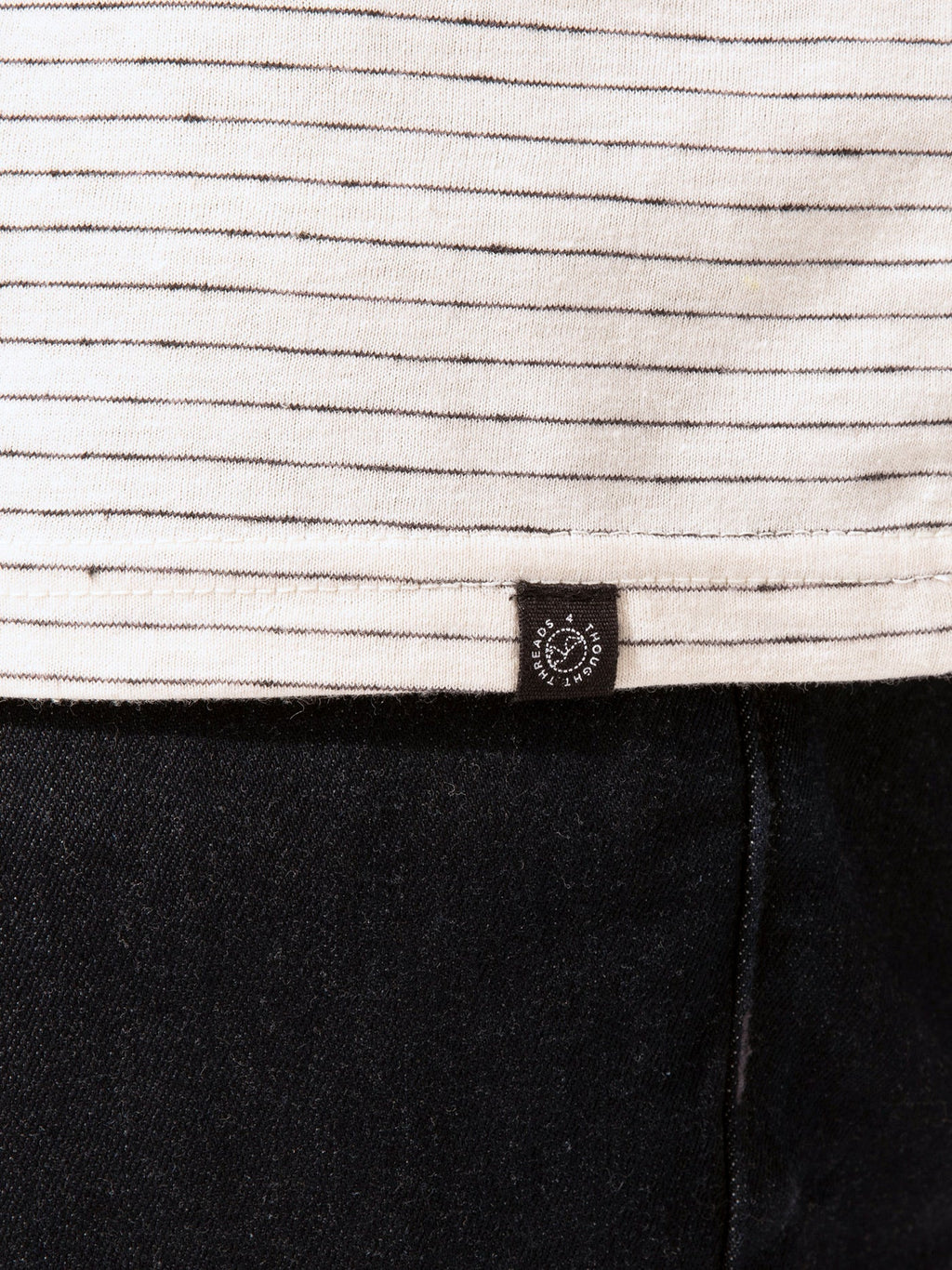 Stripe Triblend Jersey Crew Neck Tee - Essential Soft Knit