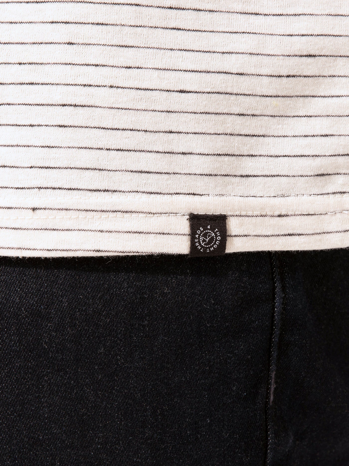 Stripe Triblend Jersey Crew Neck Tee - Essential Soft Knit