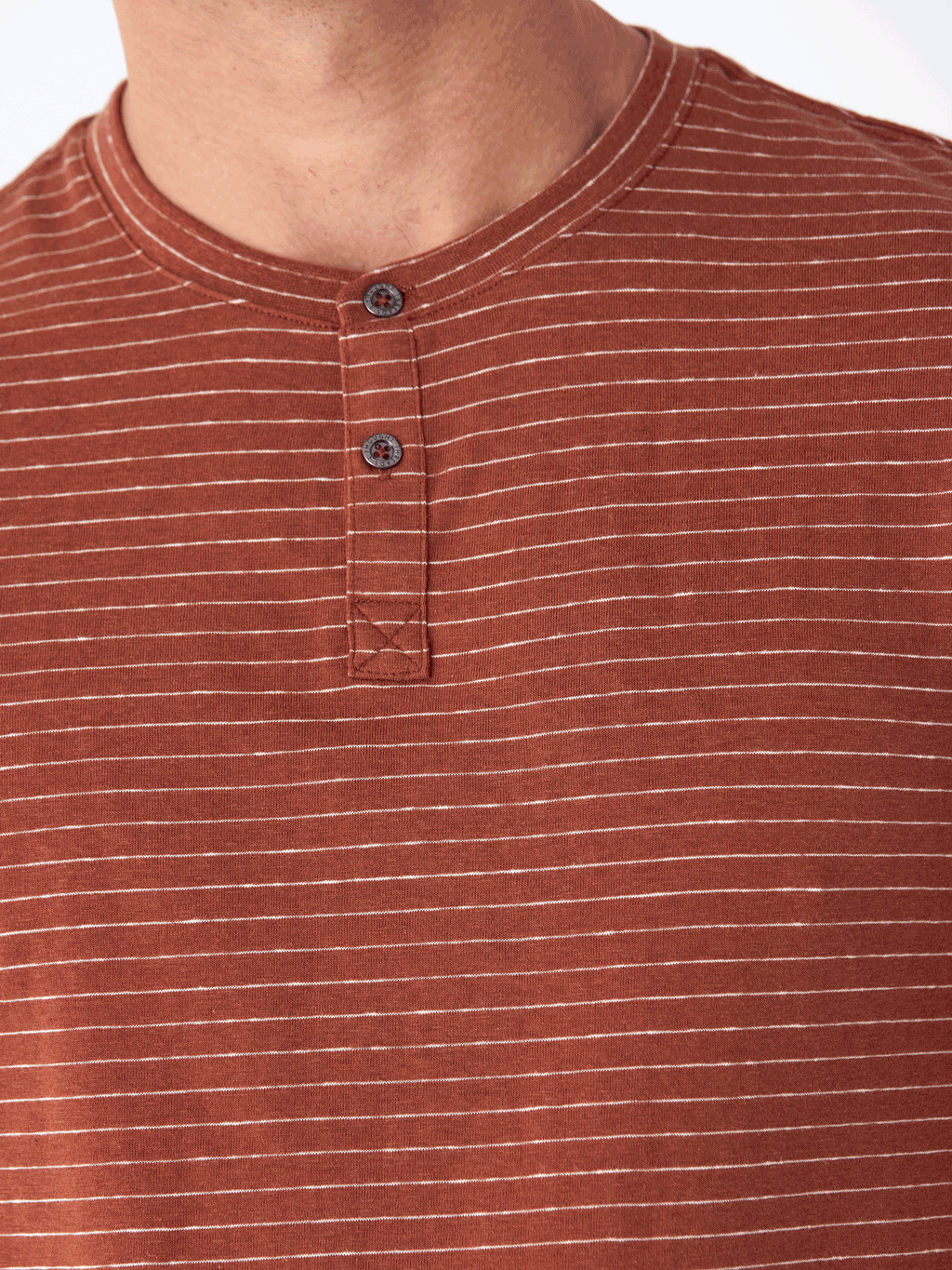 Men's Stripe Triblend Jersey Short Sleeve Henley Shirt