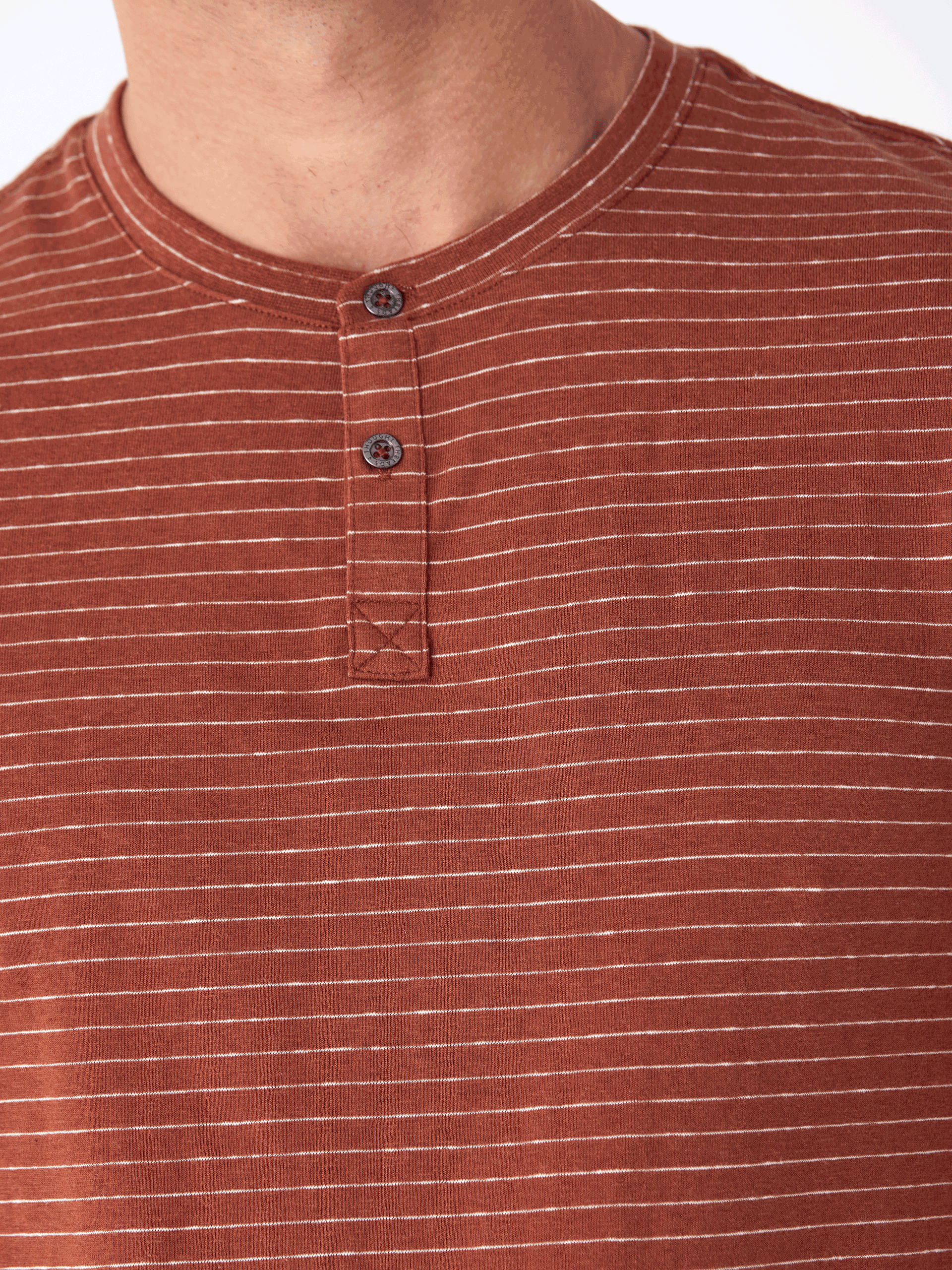 Men's Stripe Triblend Jersey Short Sleeve Henley Shirt