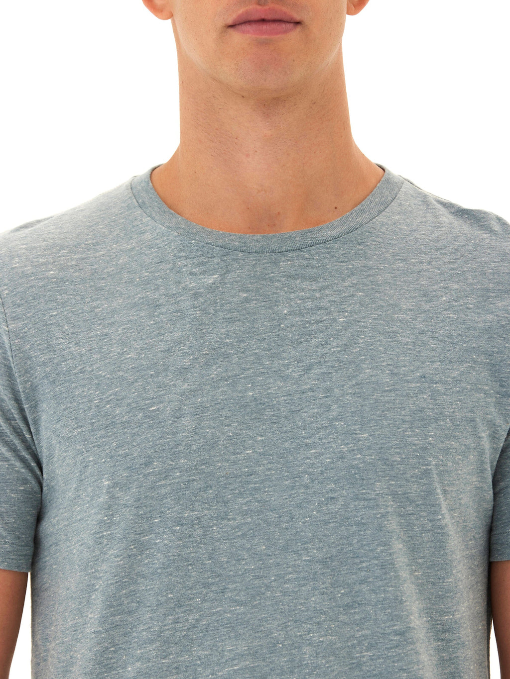 Triblend Contrast Stitch Crew Neck Tee in Blue and Grey