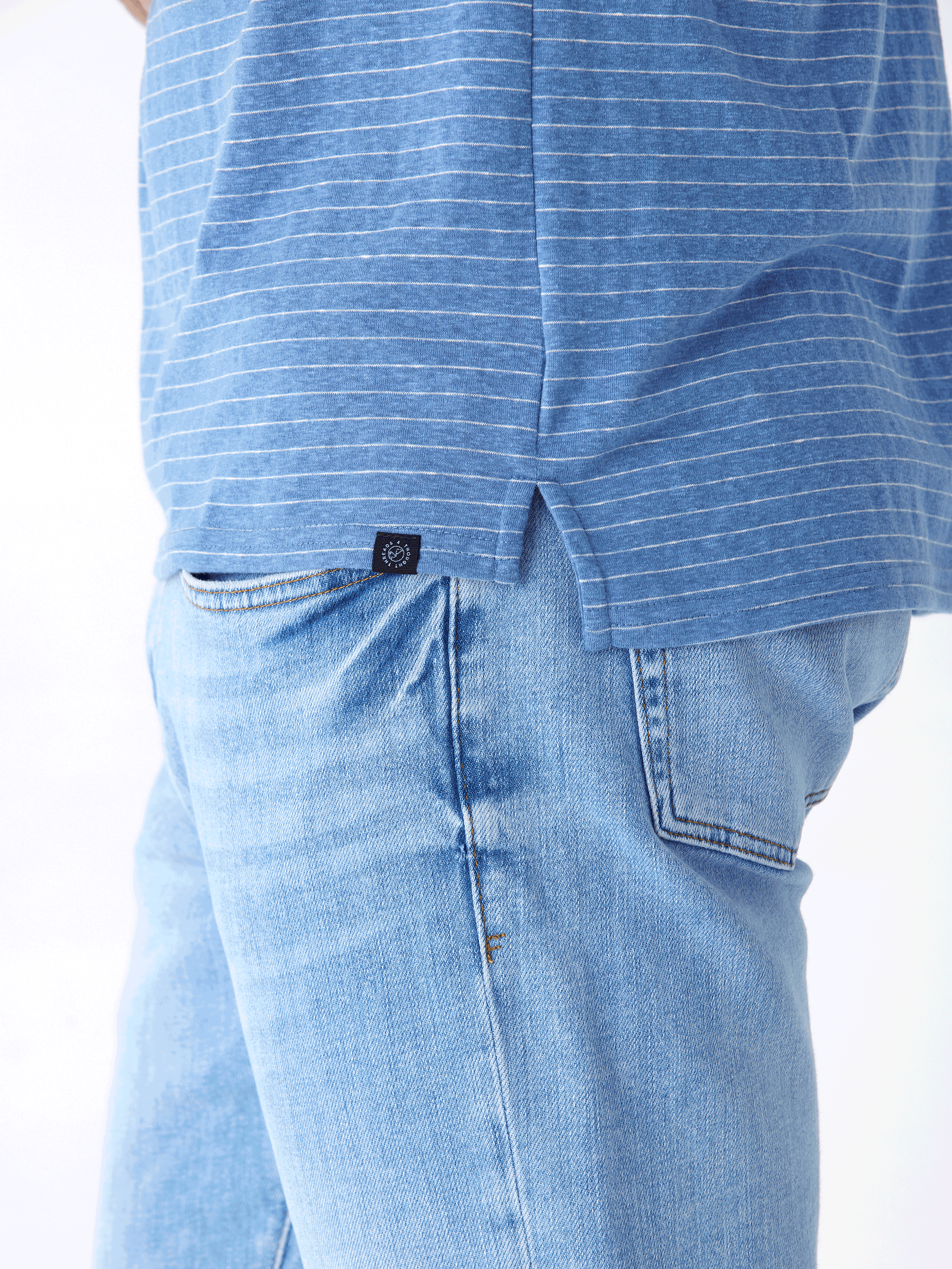 Stripe Triblend Jersey Polo Shirt - Soft Short Sleeve Essential