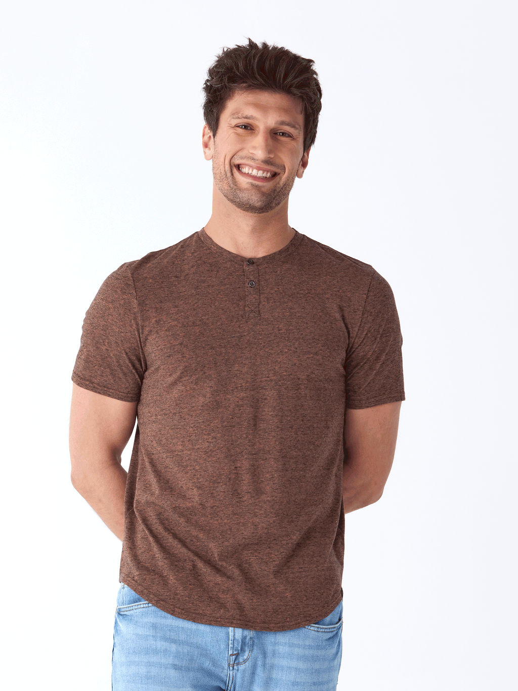 Black Fleck Triblend Henley Shirt
