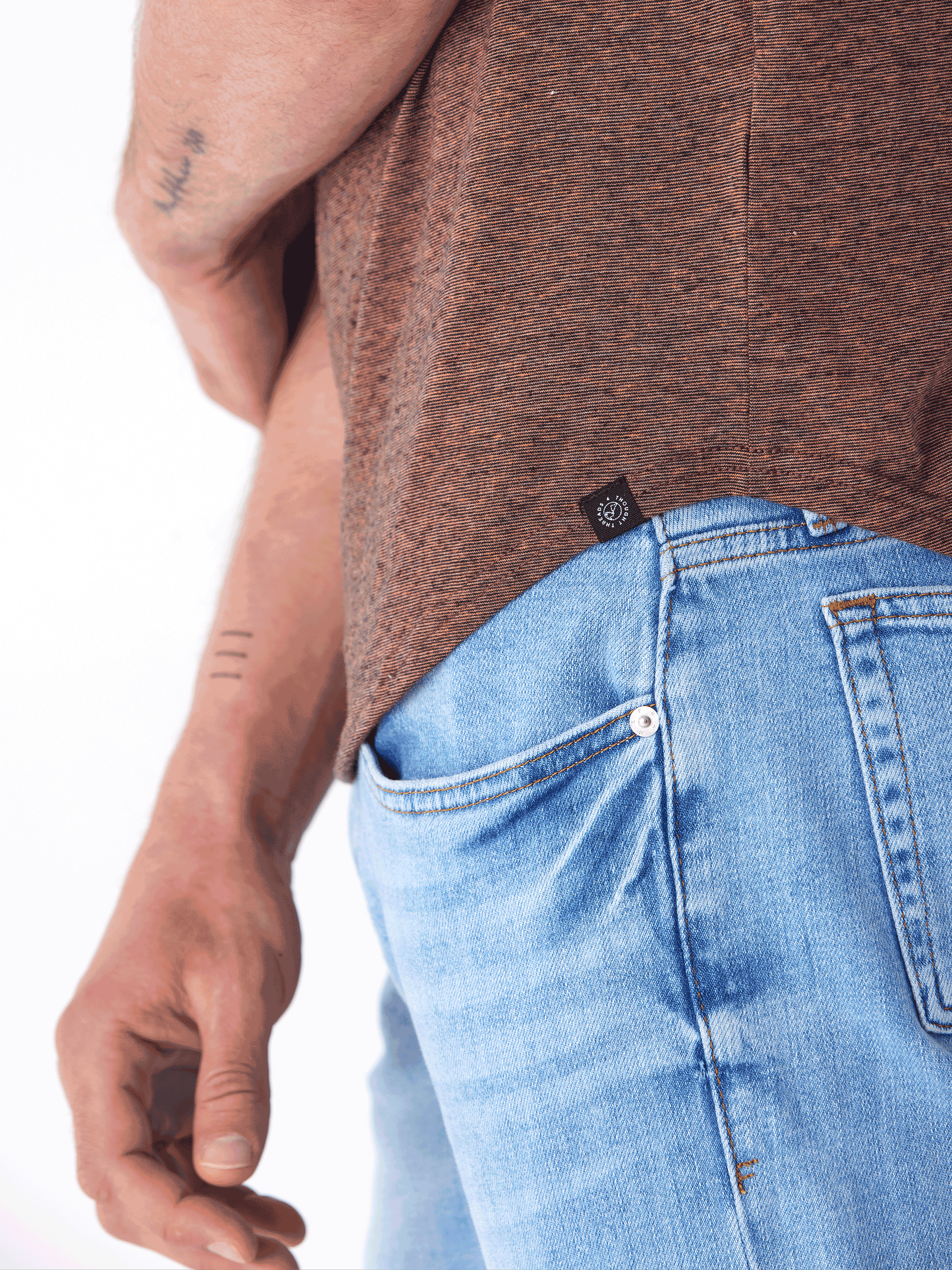 Black Fleck Triblend Henley Shirt