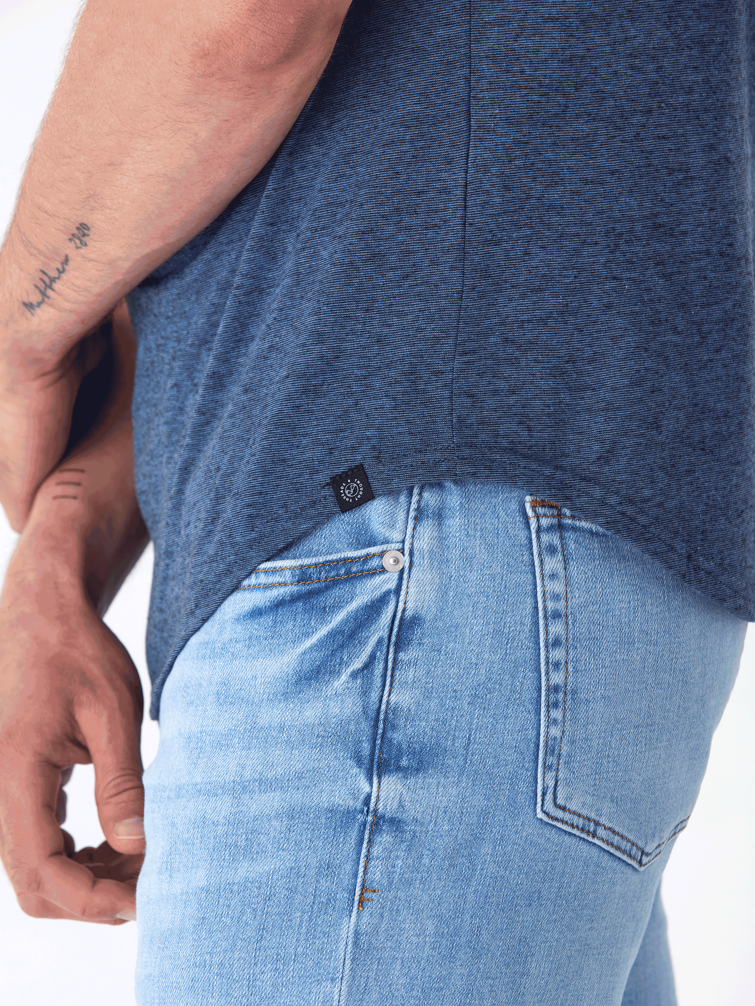 Black Fleck Triblend Henley Shirt