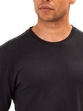 Men's Kye long sleeve crew neck tee in solid black and white knit fabric