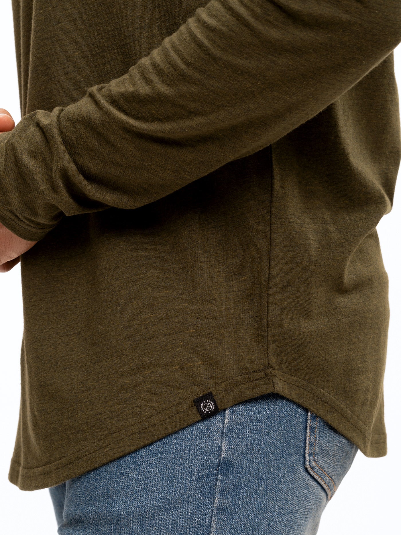 Triblend Long Sleeve Crew Neck T-Shirt in Soft Textured Knit