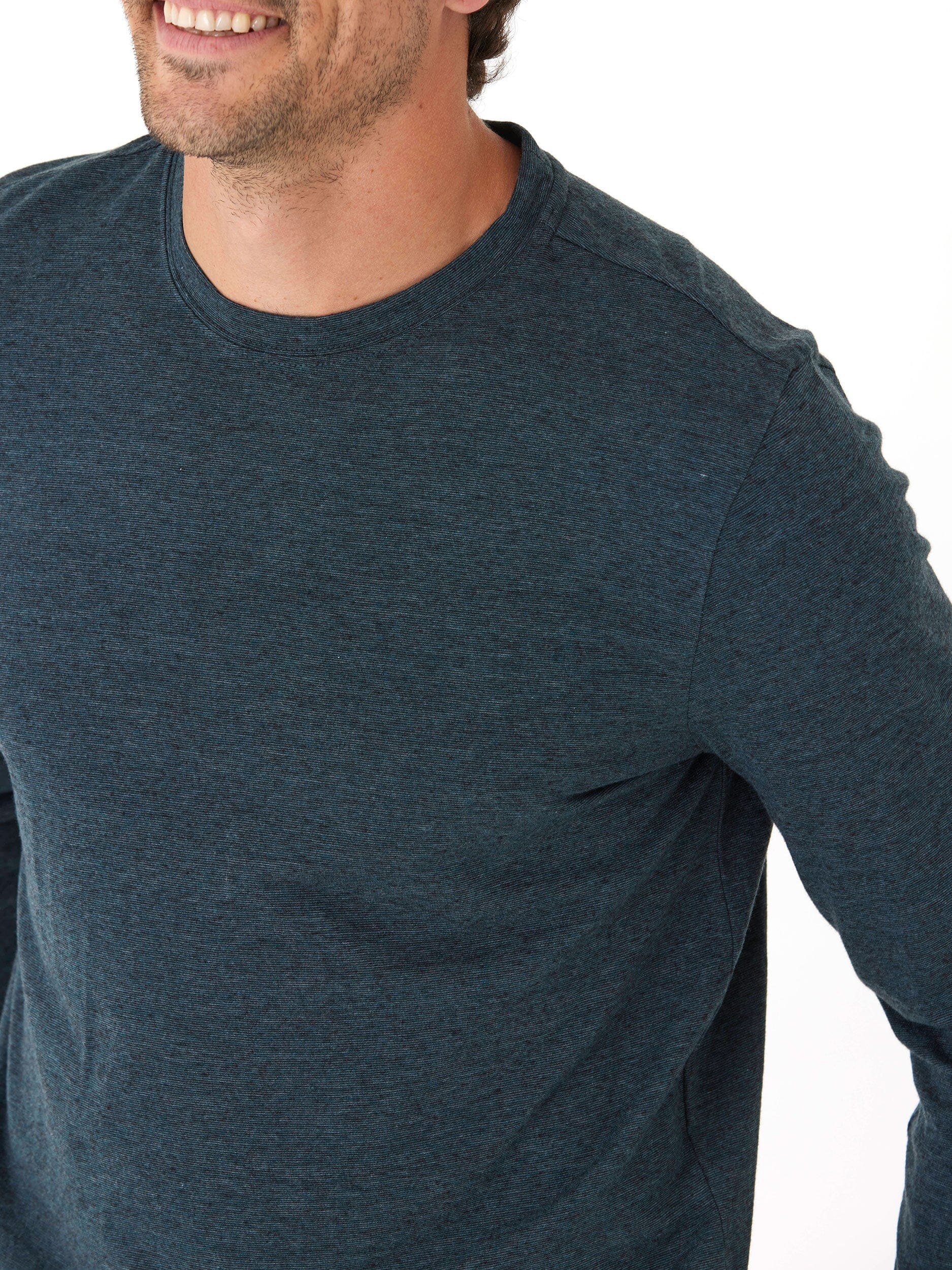 Black Fleck Triblend Long Sleeve Crew neck shirt in soft material