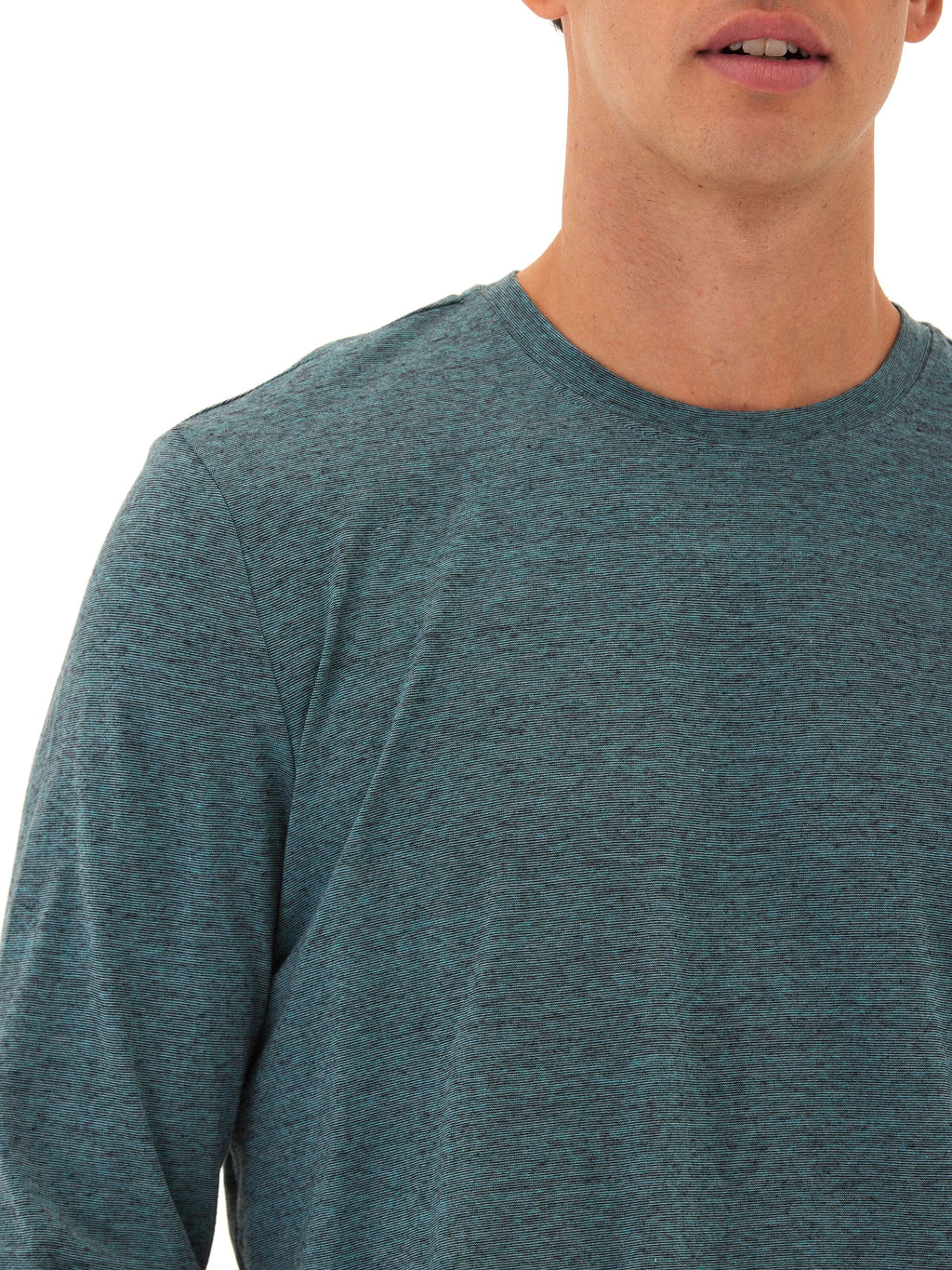 Black Fleck Triblend Long Sleeve Crew Neck Tee