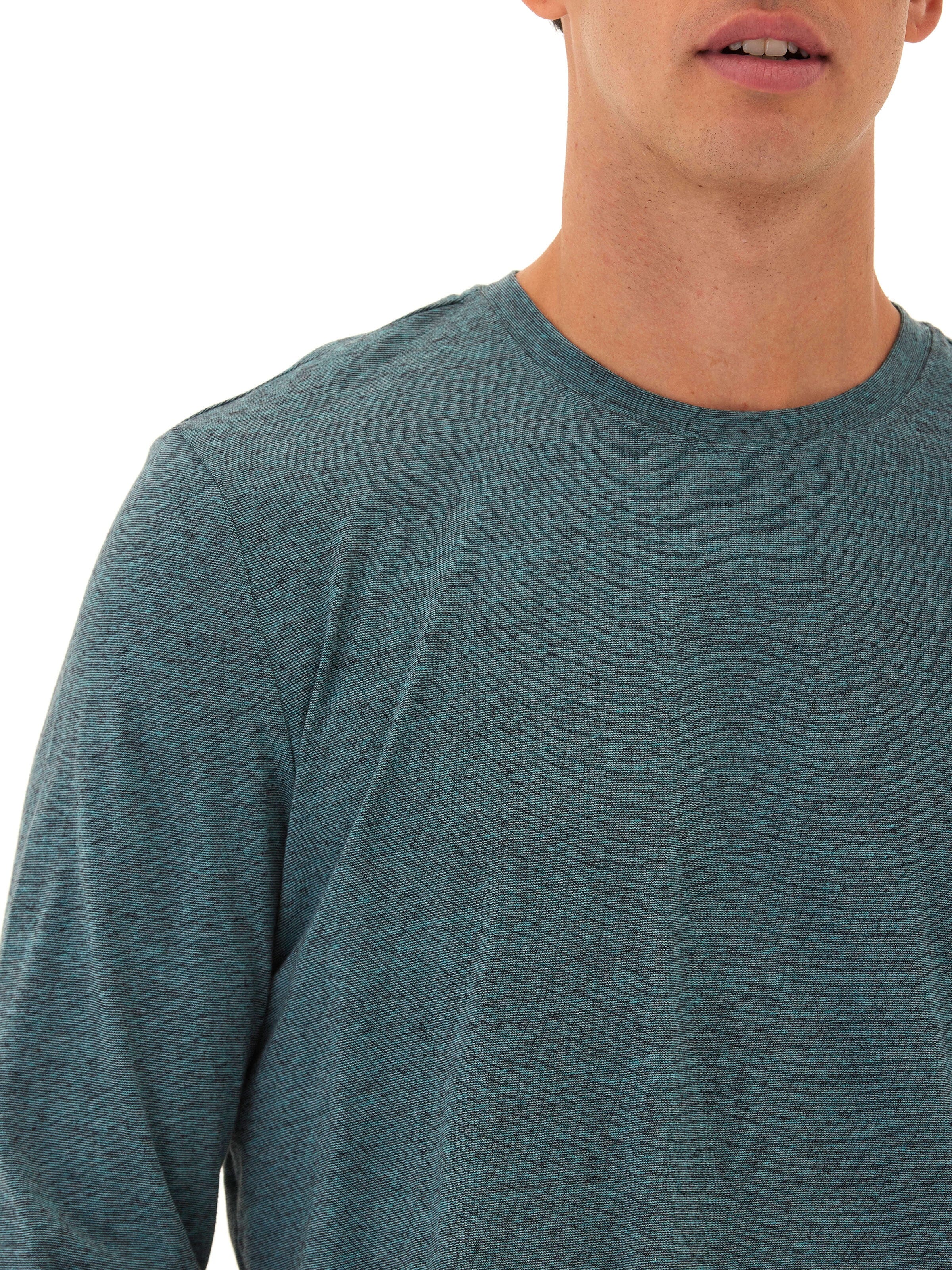 Black Fleck Triblend Long Sleeve Crew Neck Tee