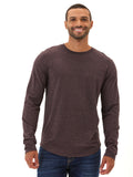 Black Fleck long sleeve crew neck t-shirt in soft triblend fabric