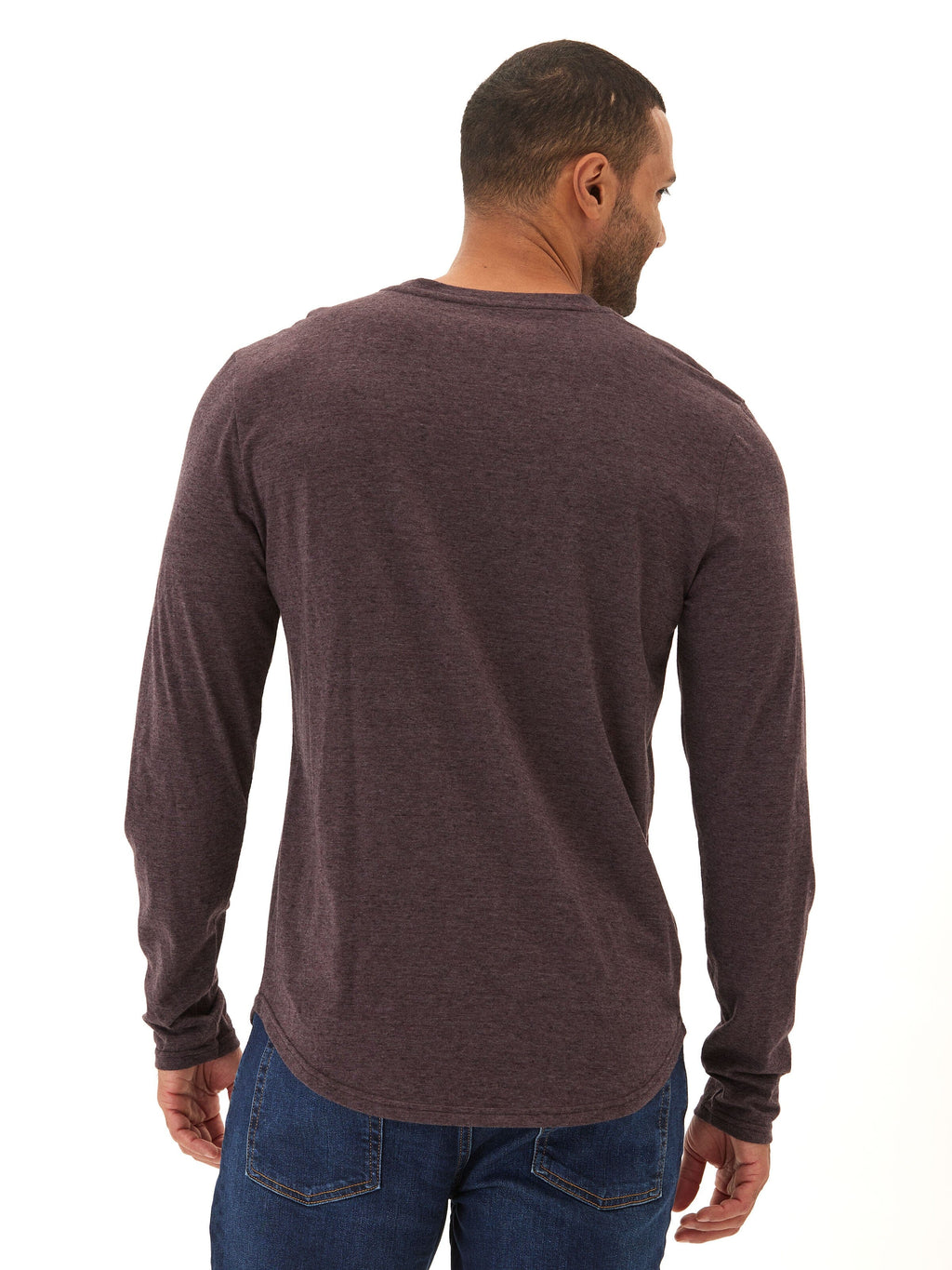Black Fleck Triblend Long Sleeve Crew Neck T-Shirt