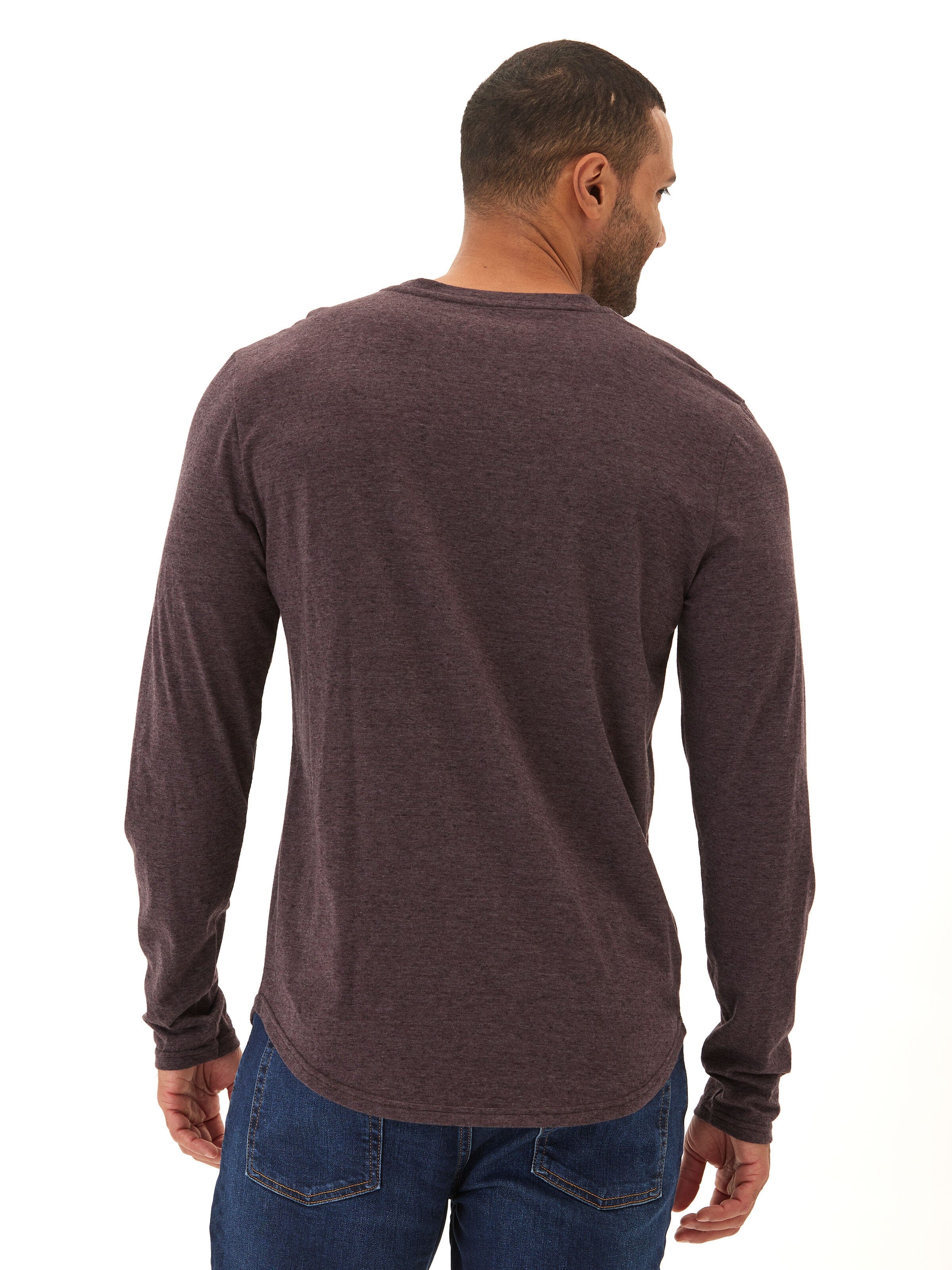 Black Fleck Triblend Long Sleeve Crew Neck T-Shirt