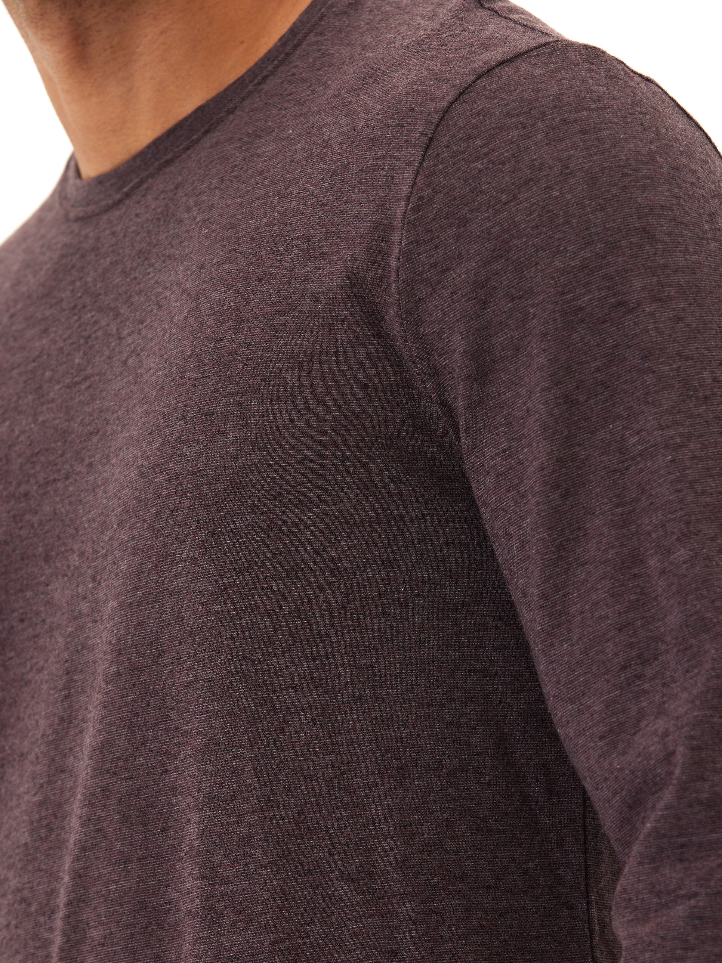 Black Fleck Triblend Long Sleeve Crew Neck T-Shirt