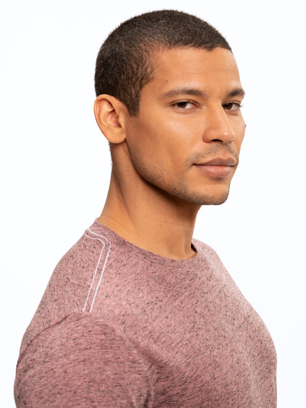 Black Fleck Triblend Long Sleeve Crew