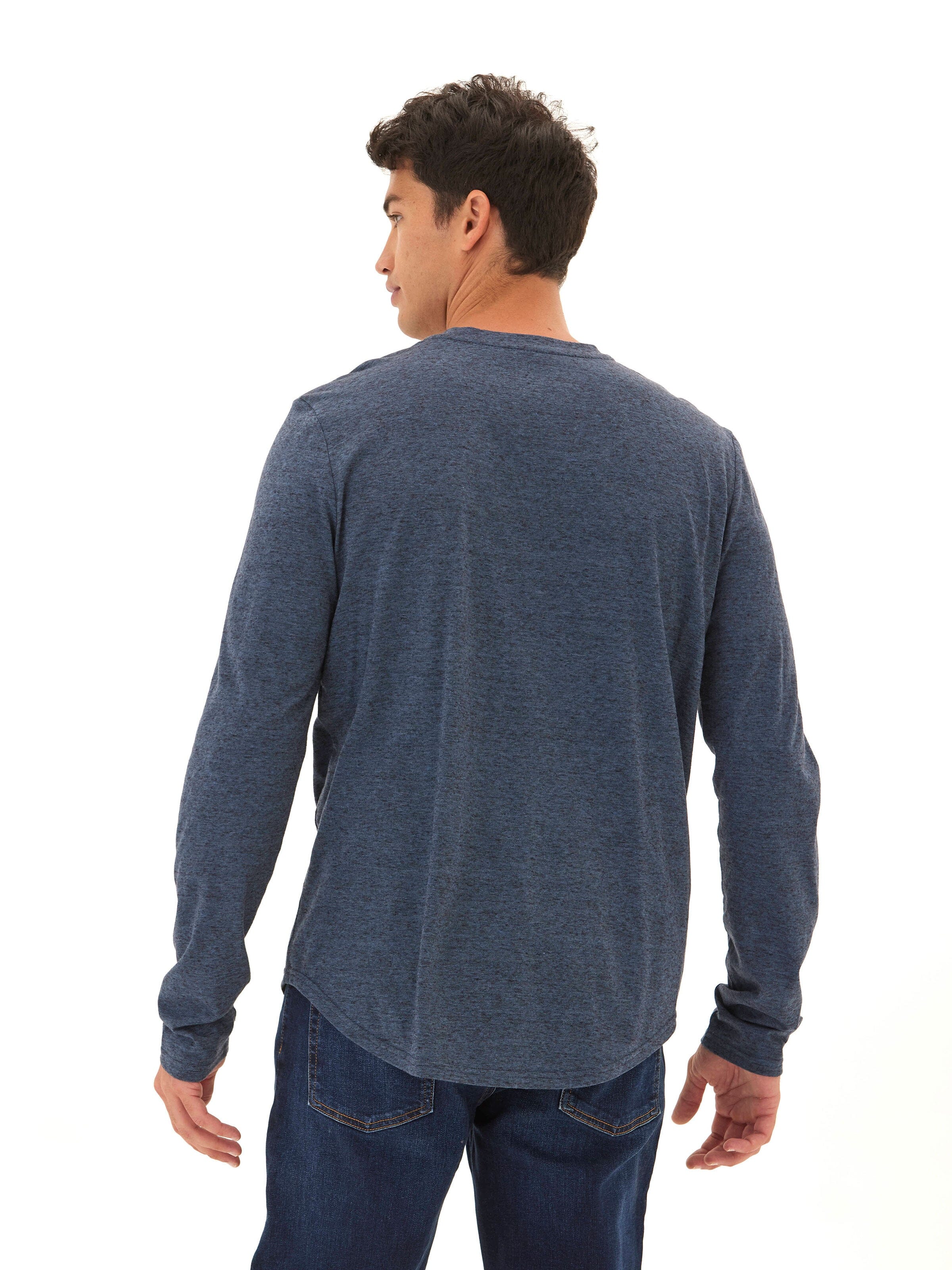Black Fleck Triblend Long Sleeve Crew Neck Shirt