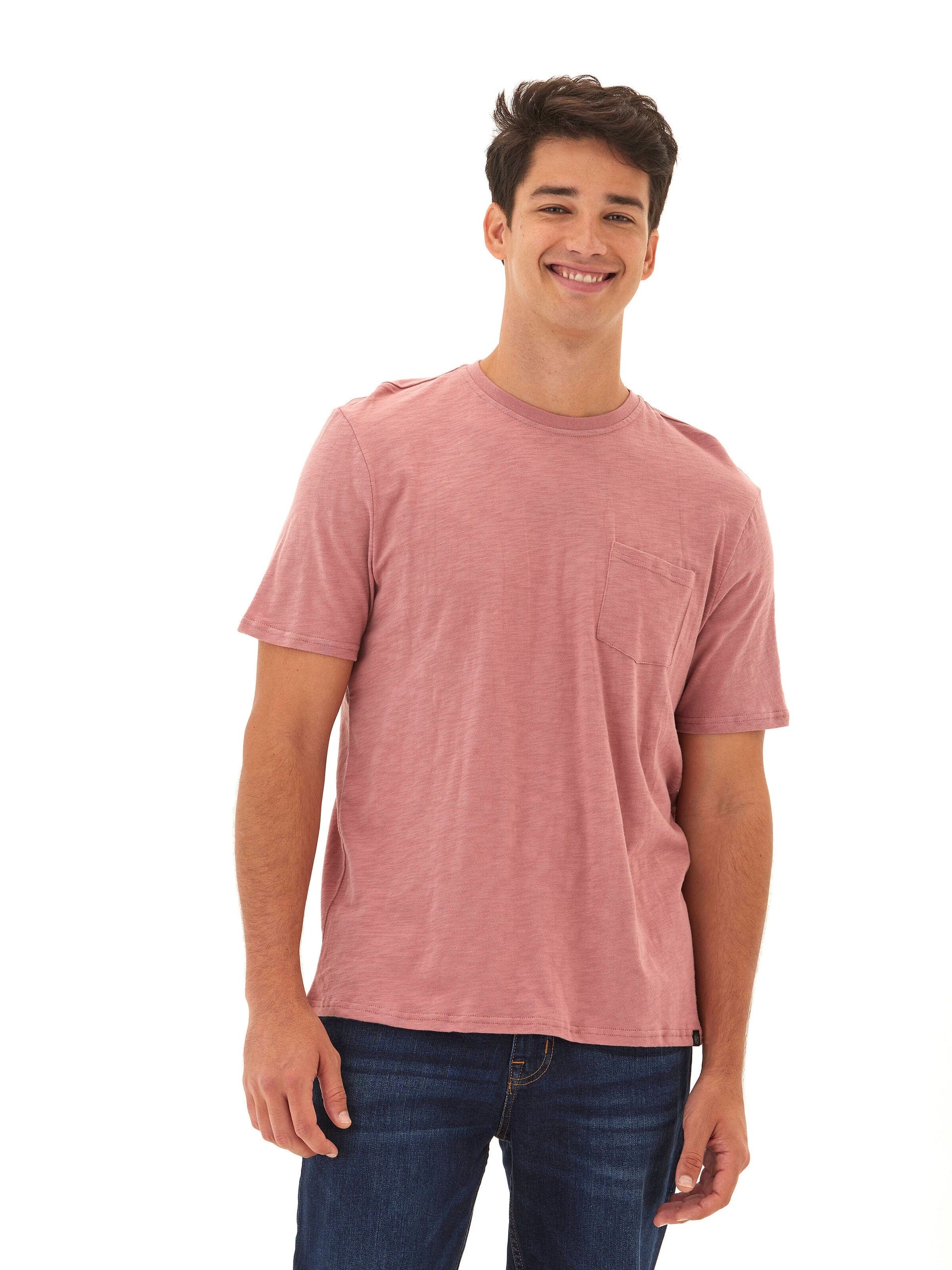 Men's Organic Cotton Slub Jersey Crew Neck Pocket Tee