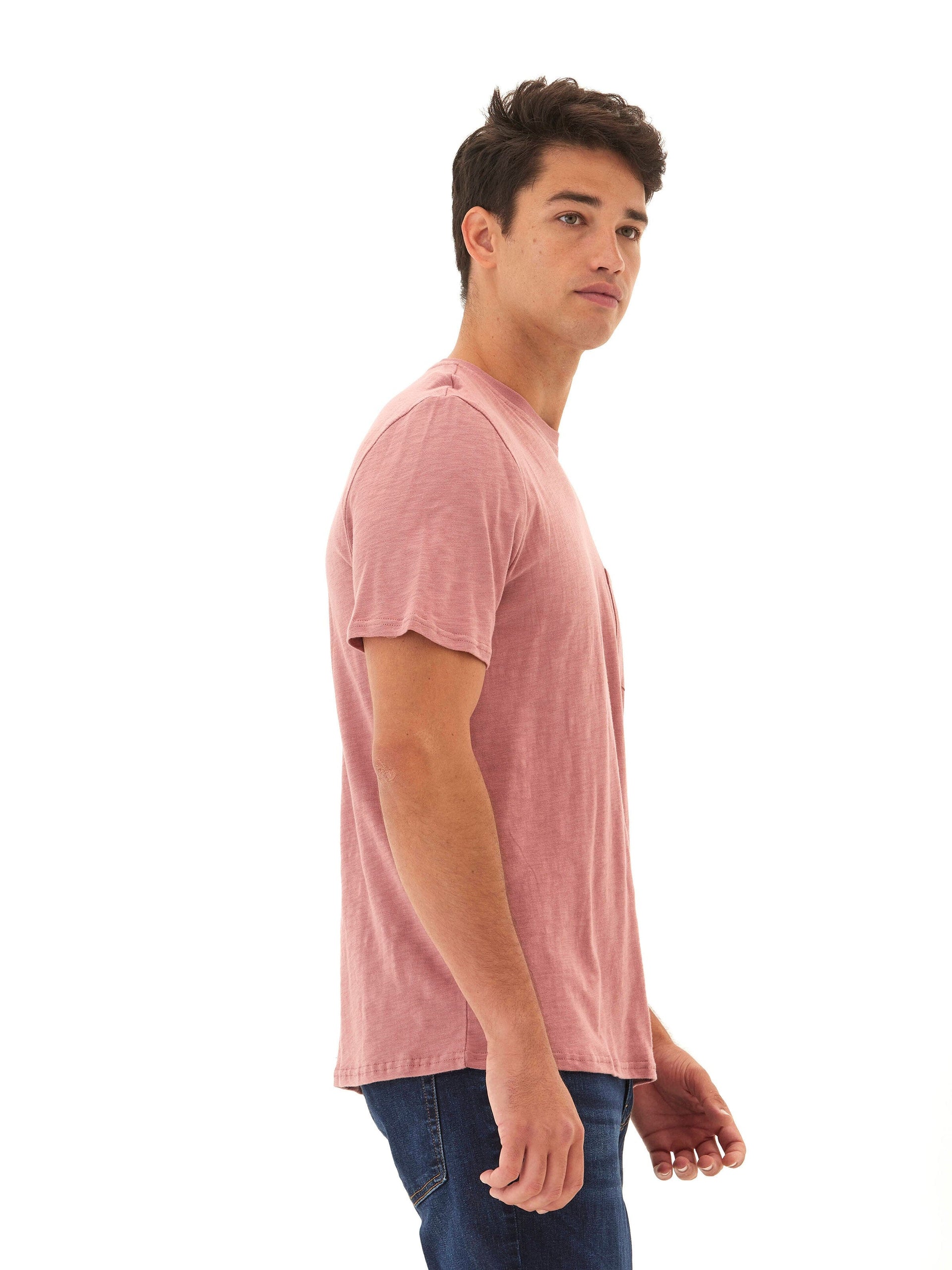 Men's Organic Cotton Slub Jersey Crew Neck Pocket Tee