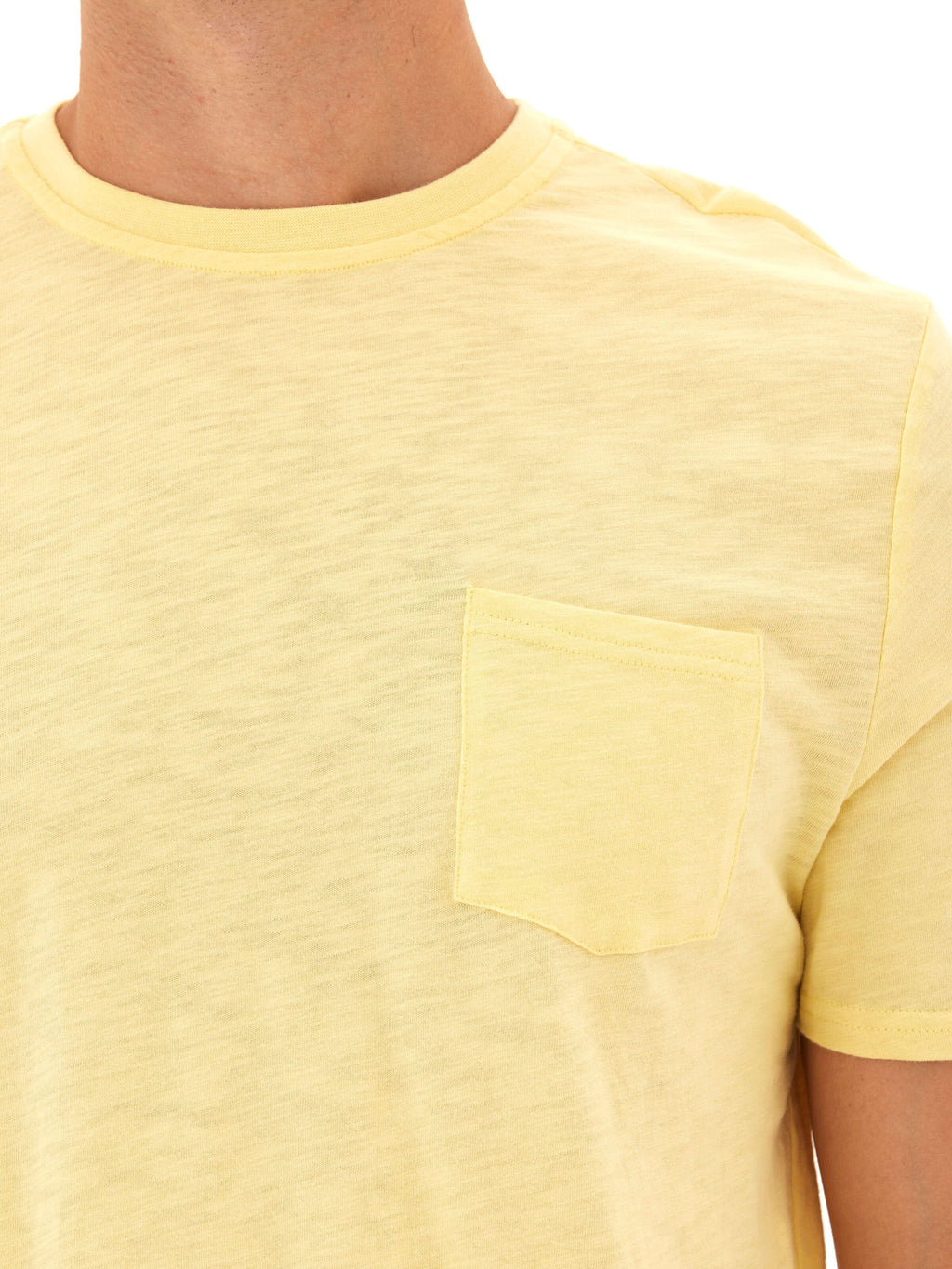 Slub Jersey Crew Neck Pocket Tee in Yellow