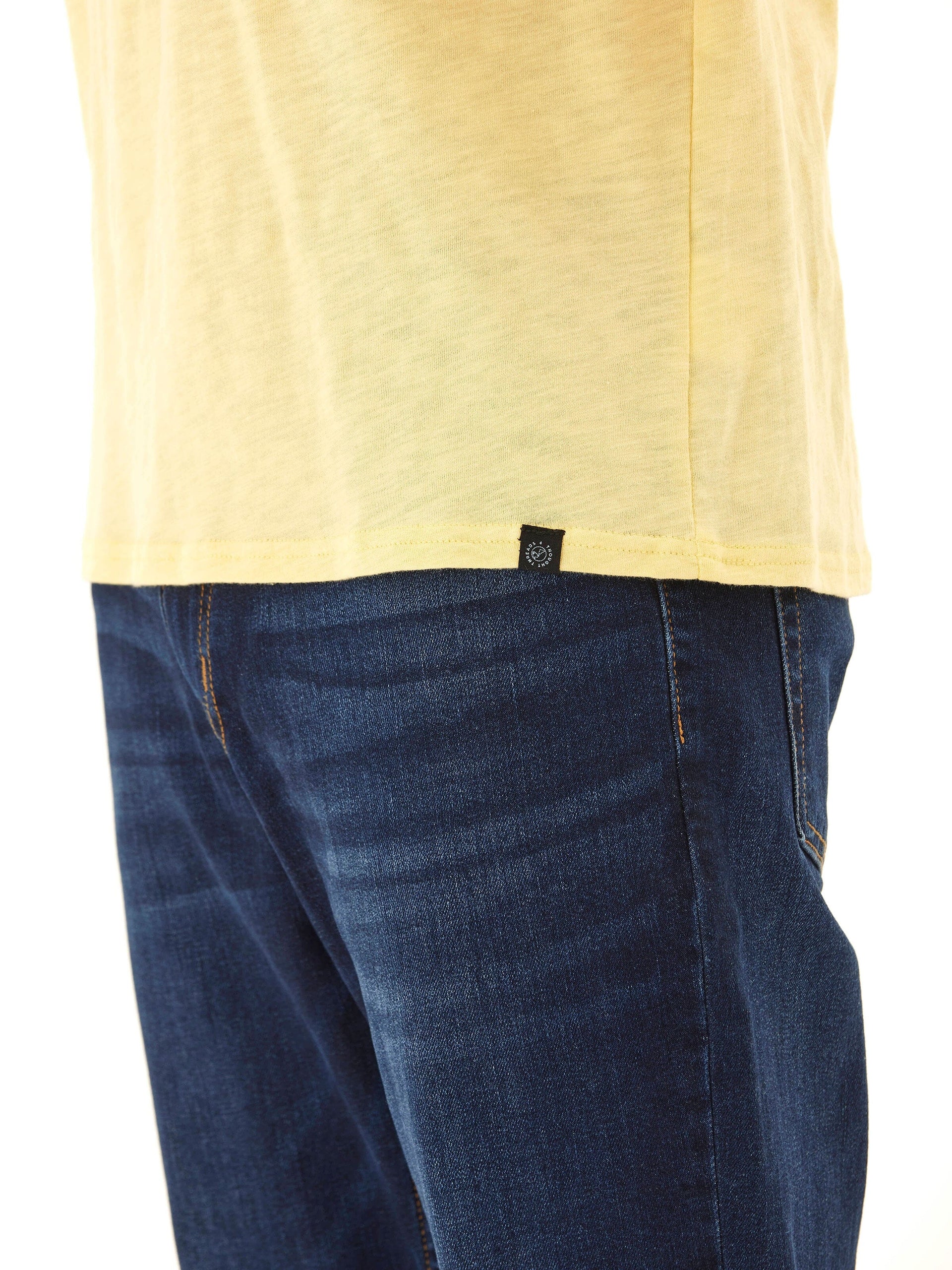 Slub Jersey Crew Neck Pocket Tee in Yellow