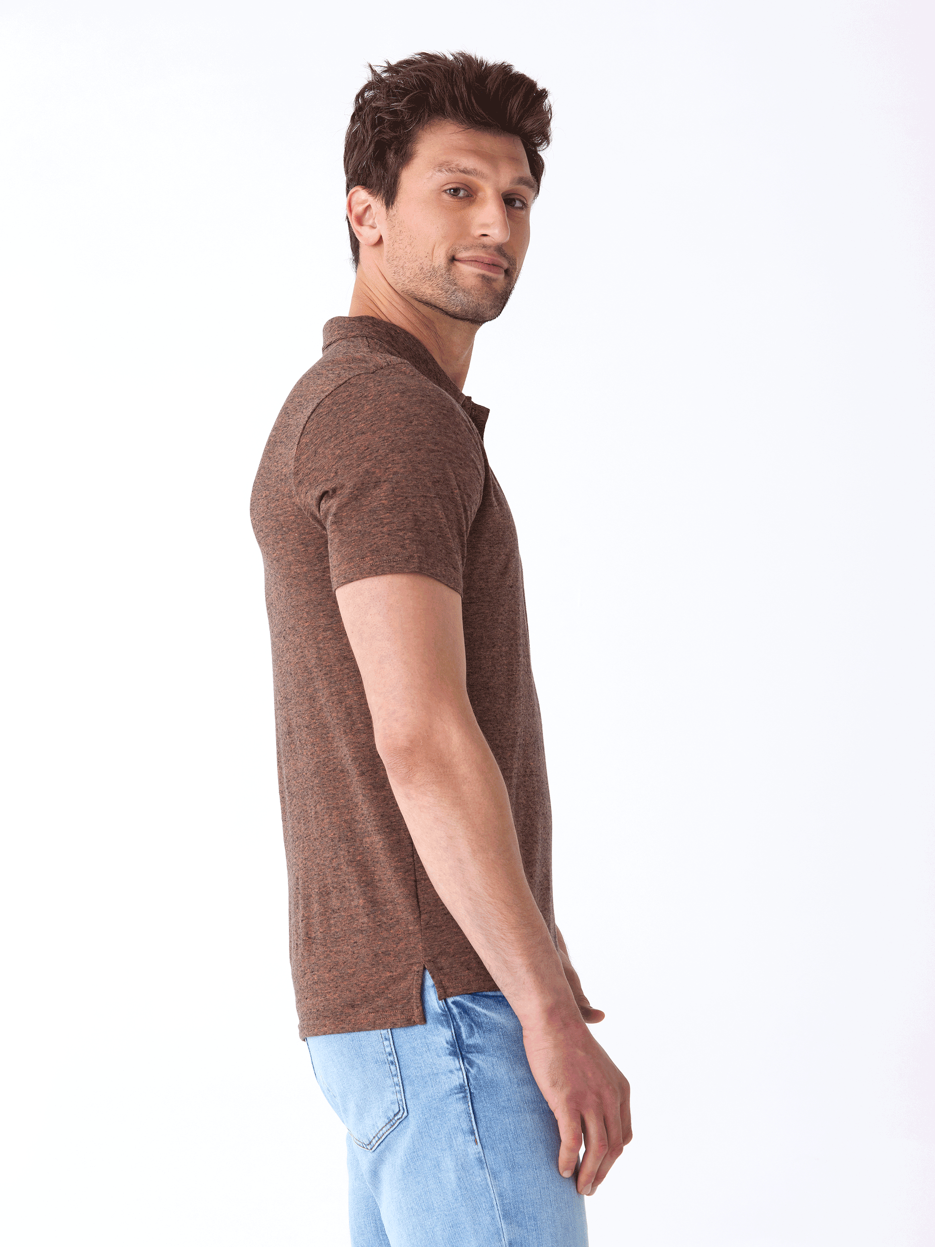 Black Fleck Triblend Jersey Polo Shirt - Classic Fit
