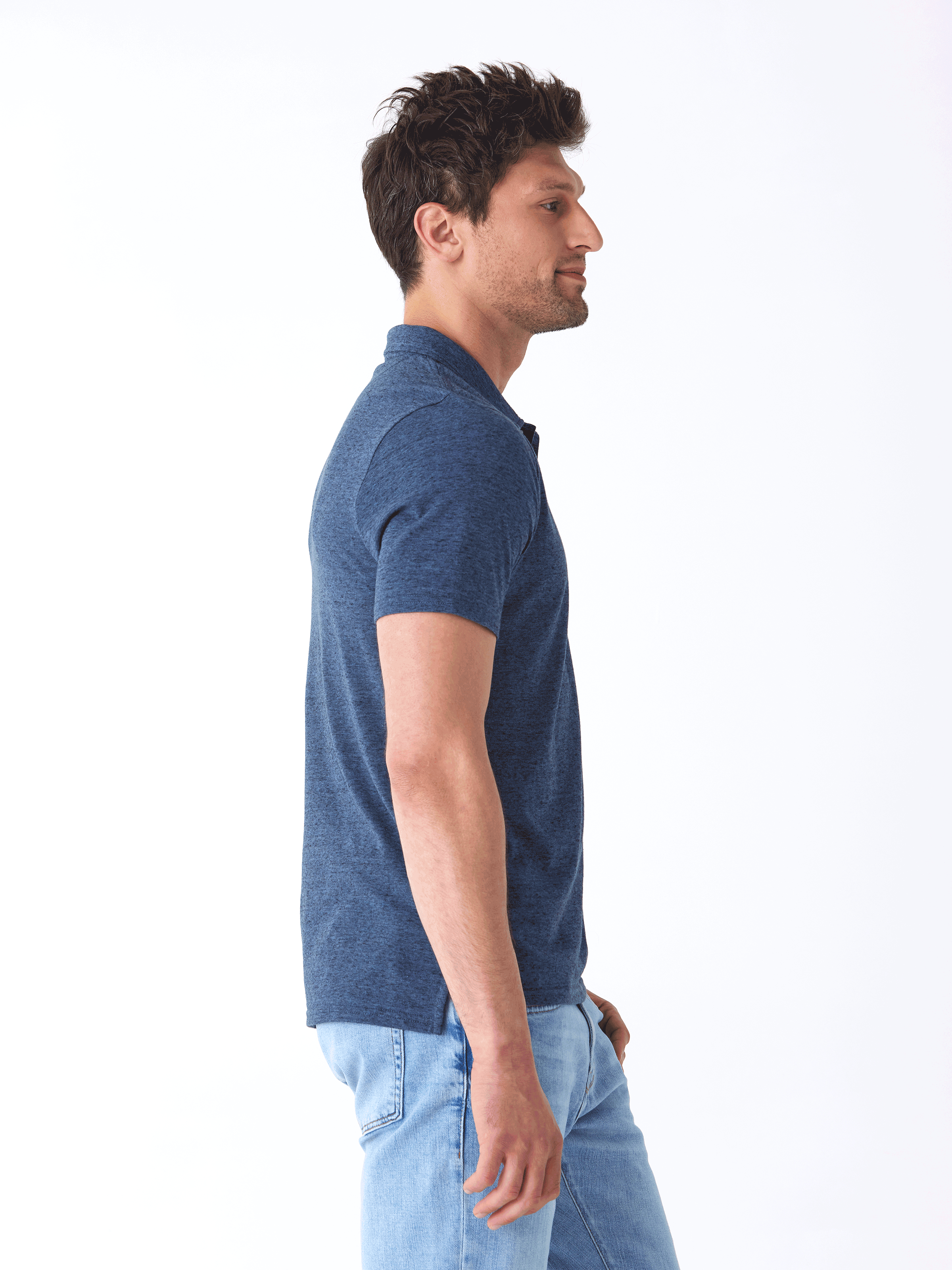 Black Fleck Triblend Jersey Polo Shirt - Classic Fit