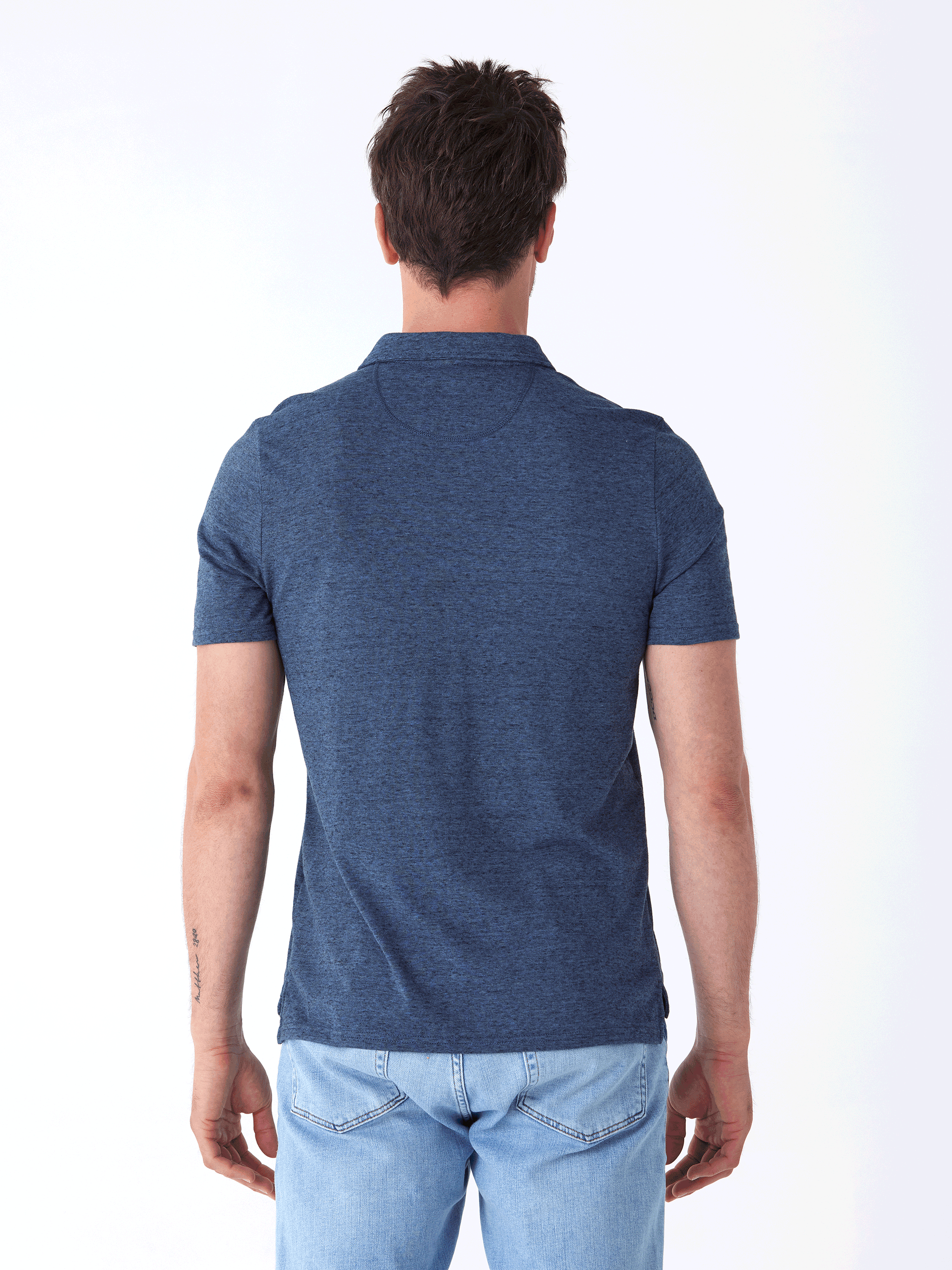 Black Fleck Triblend Jersey Polo Shirt - Classic Fit