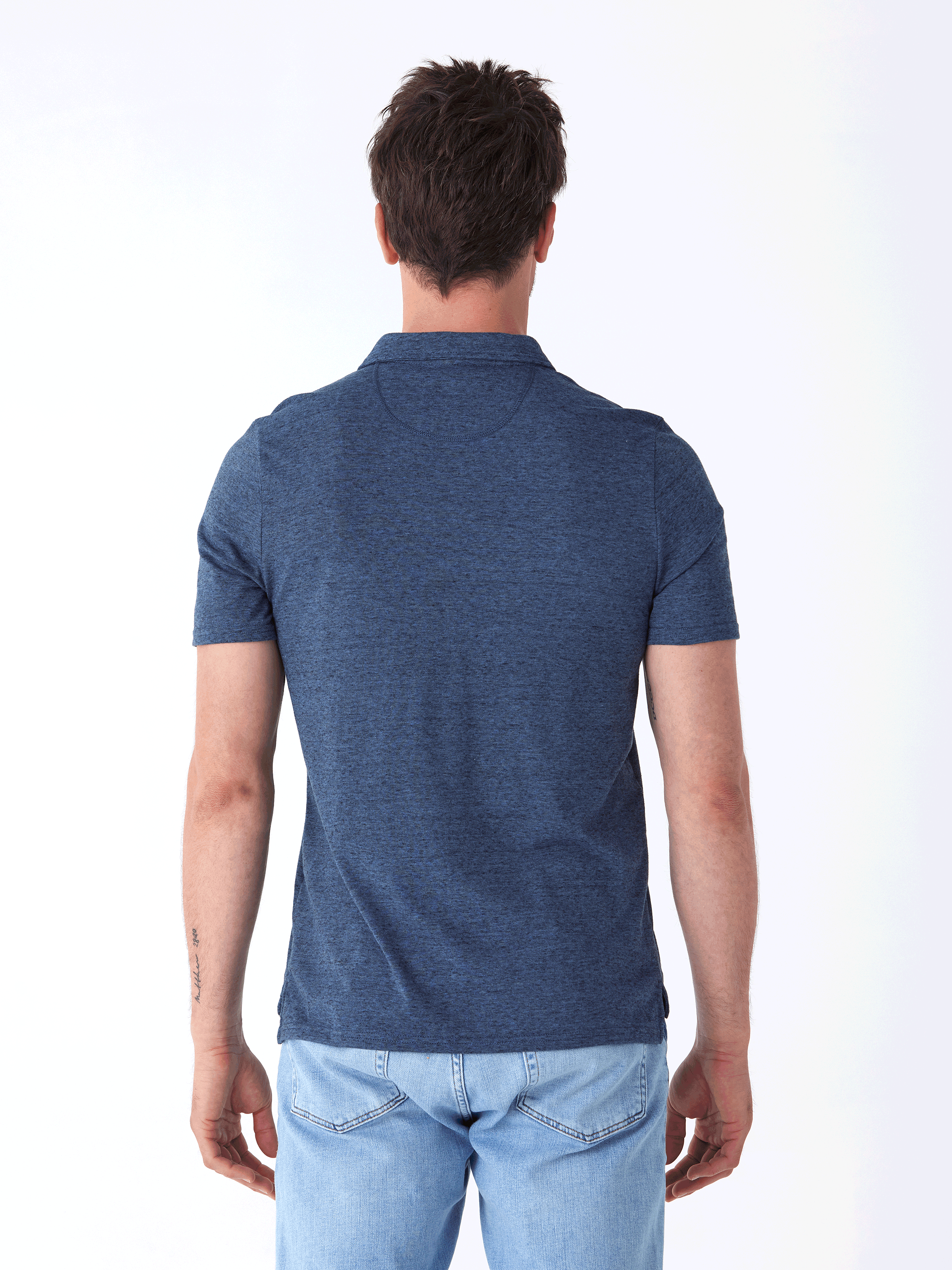 Black Fleck Triblend Jersey Polo Shirt - Classic Fit
