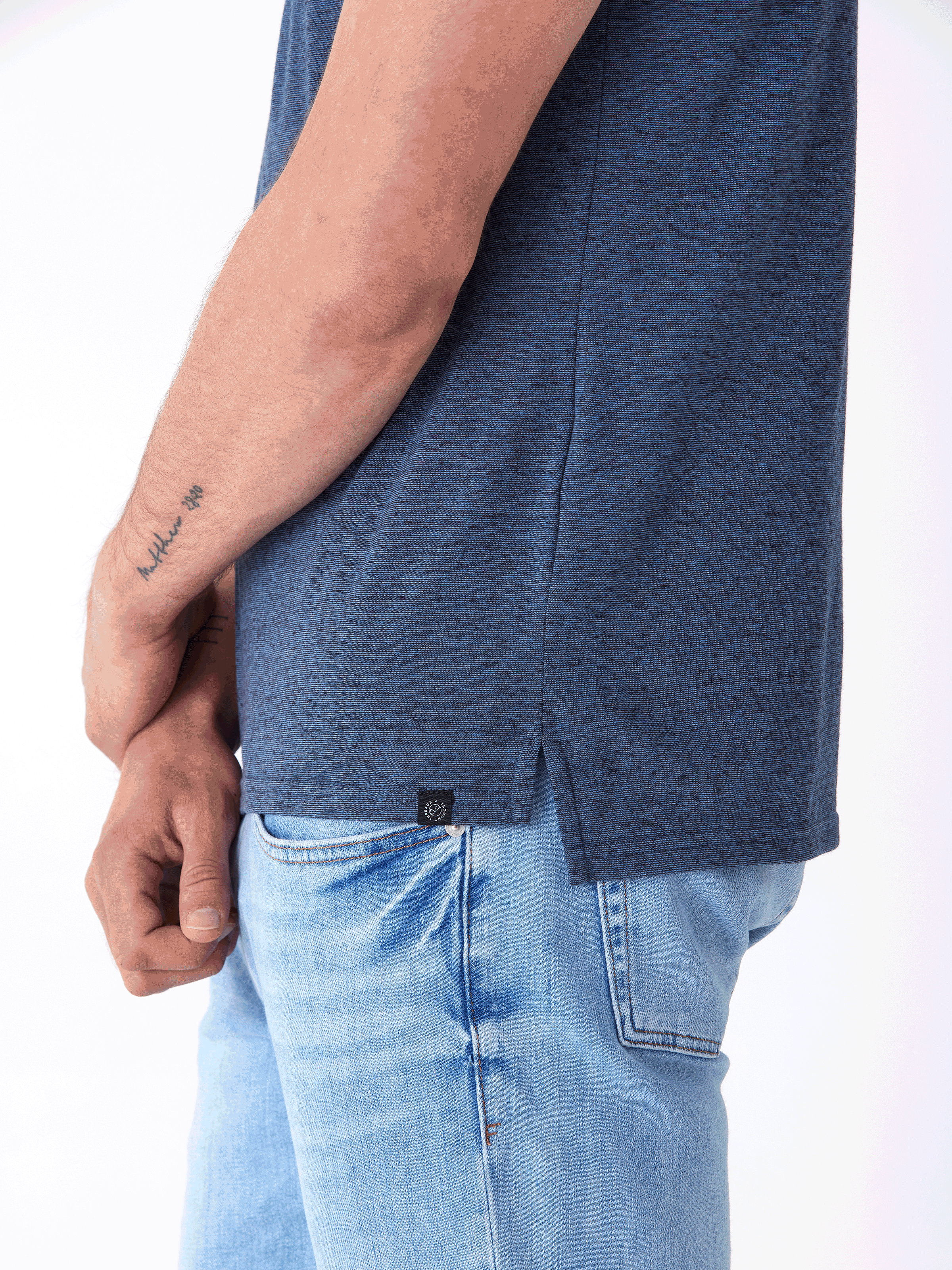 Black Fleck Triblend Jersey Polo Shirt - Classic Fit