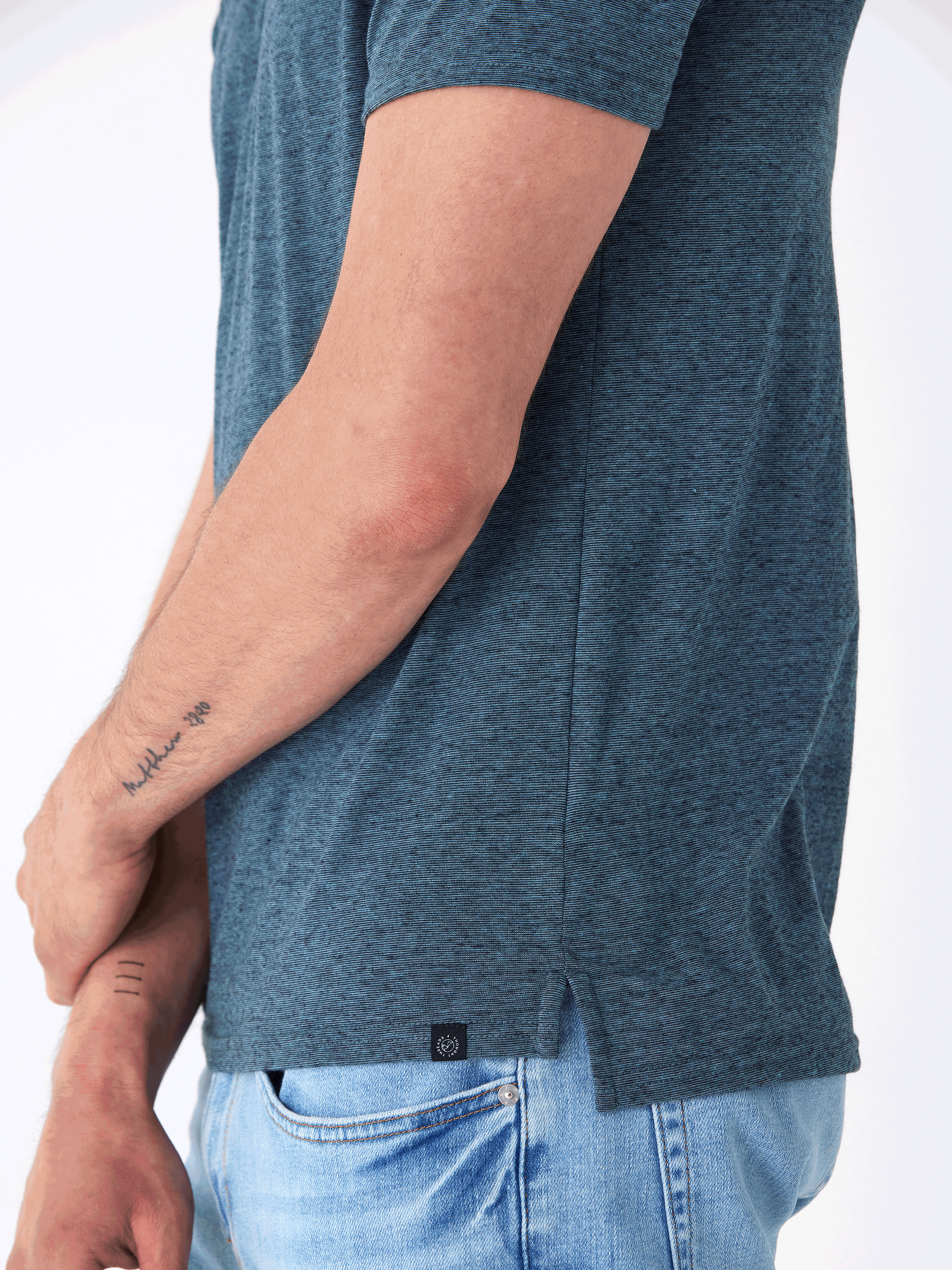 Black Fleck Triblend Jersey Polo - Classic Fit Textured Shirt